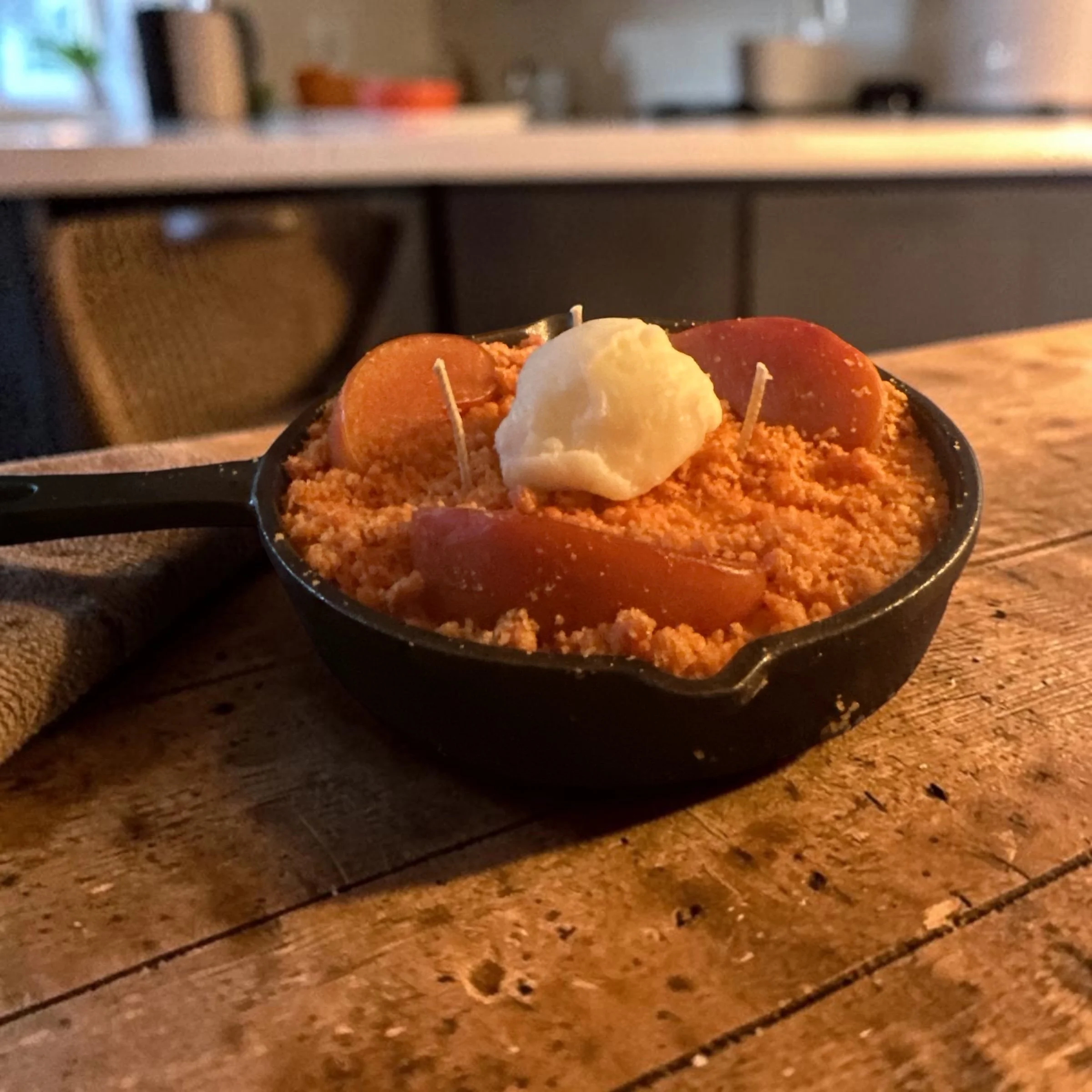 Cast Iron Skillet Baked Apple Pie with Whipped Cream