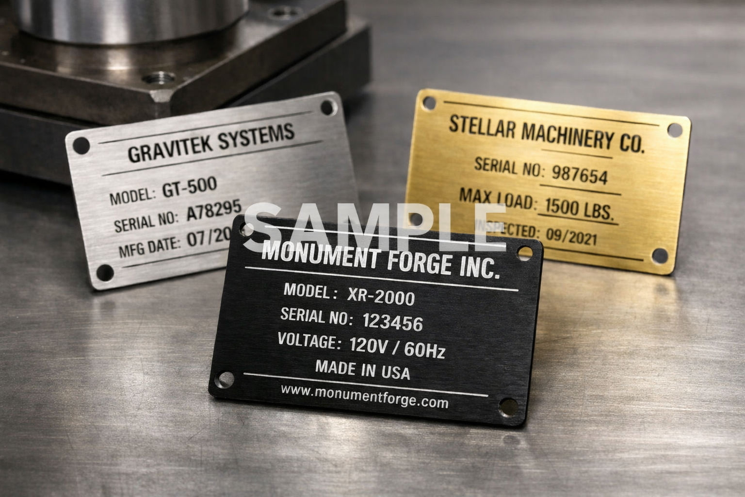 Custom Equipment Serial Identification Plates