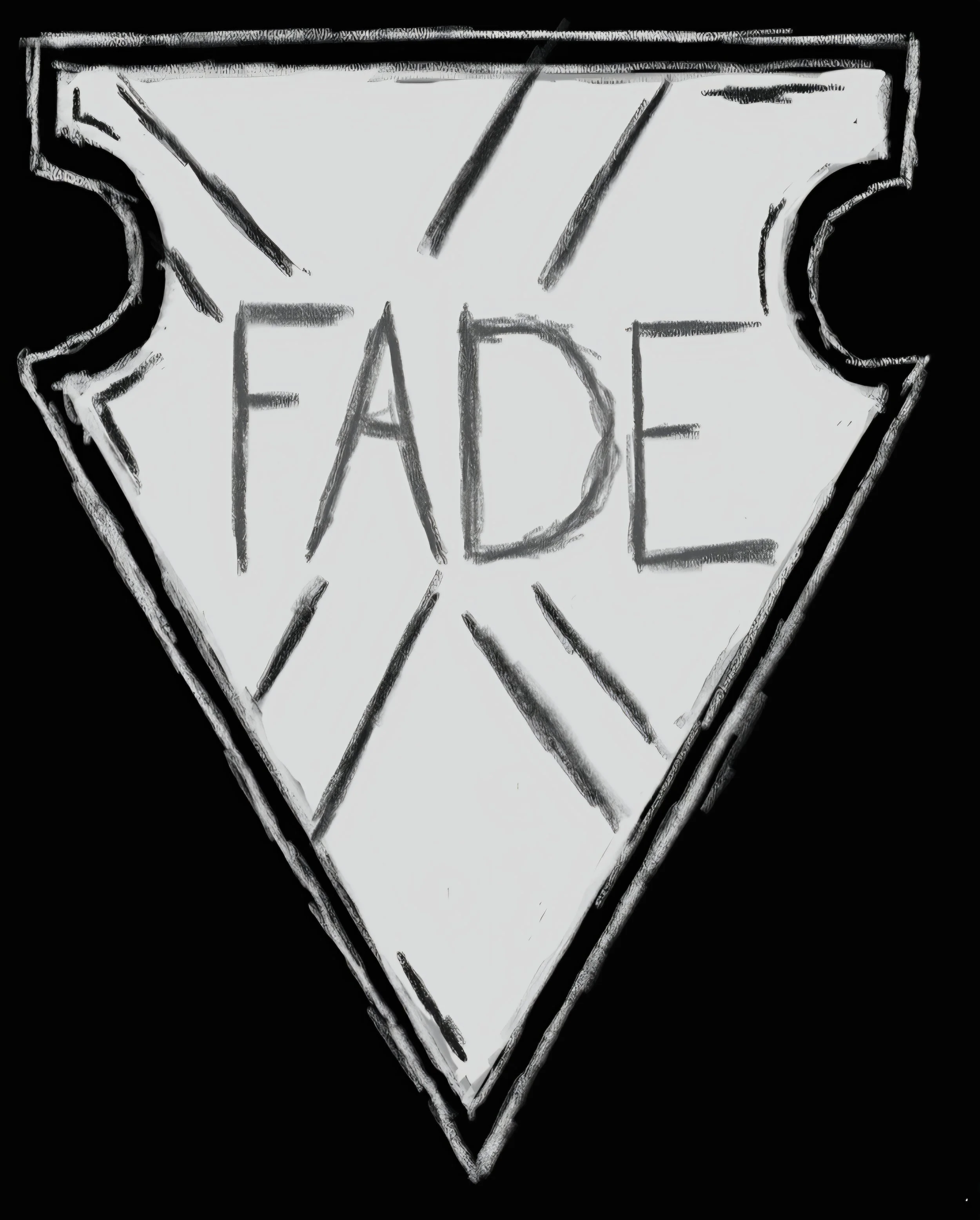 A pencil sketch of a diamond shape with the words 'I FACE' written inside.