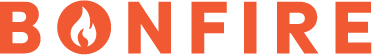 Text that reads 'BONFIRE' with a flame icon replacing the 'O'.