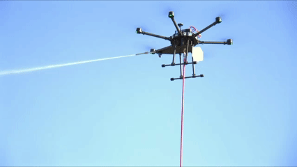 Drone cleaning system in action