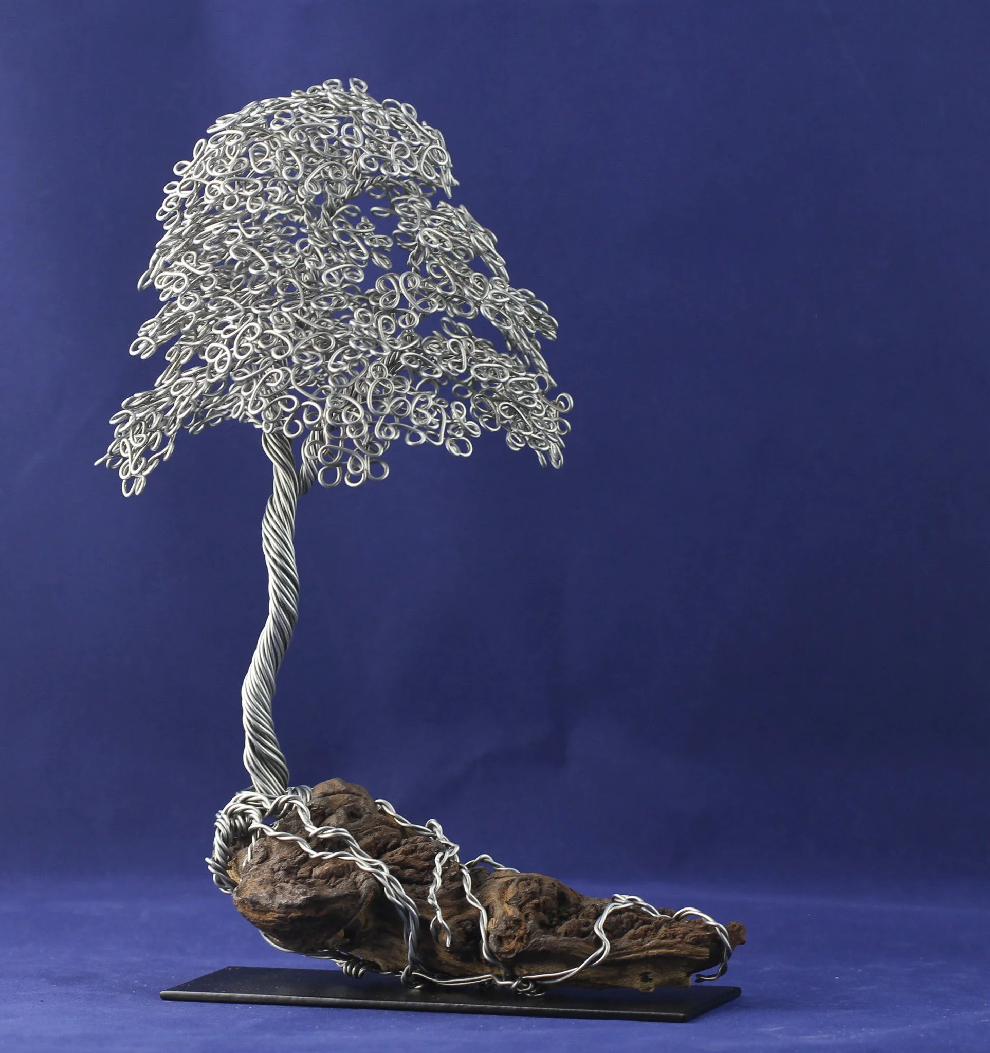 Wire Tree on Wood Base #81103