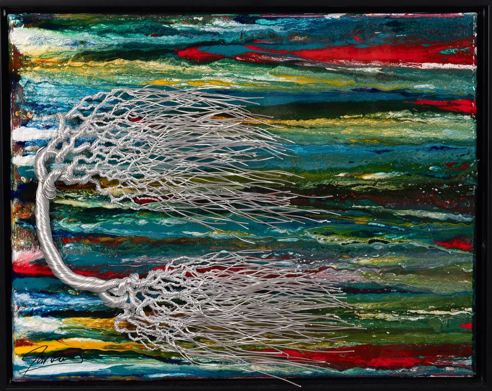 Wind Blown Tree on Acrylic on Canvas Abstract - Available