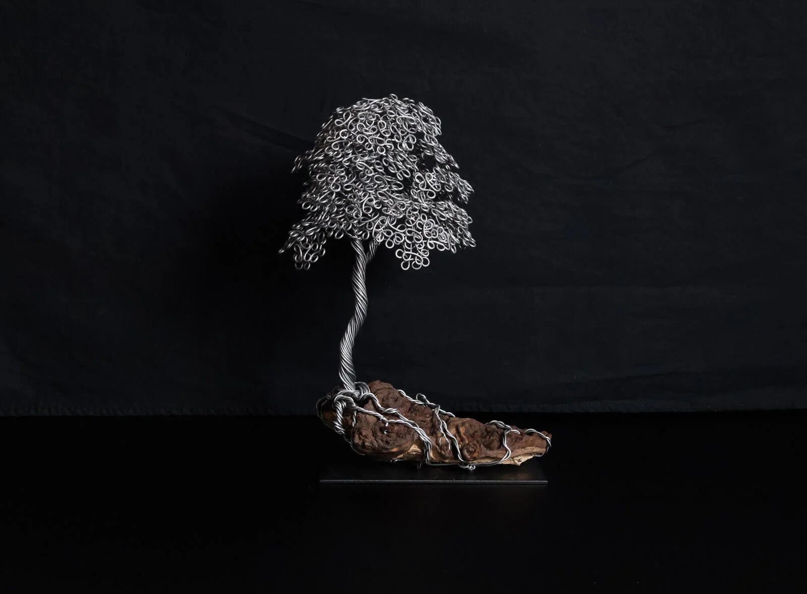 Wire Tree Sculpture on Driftwood