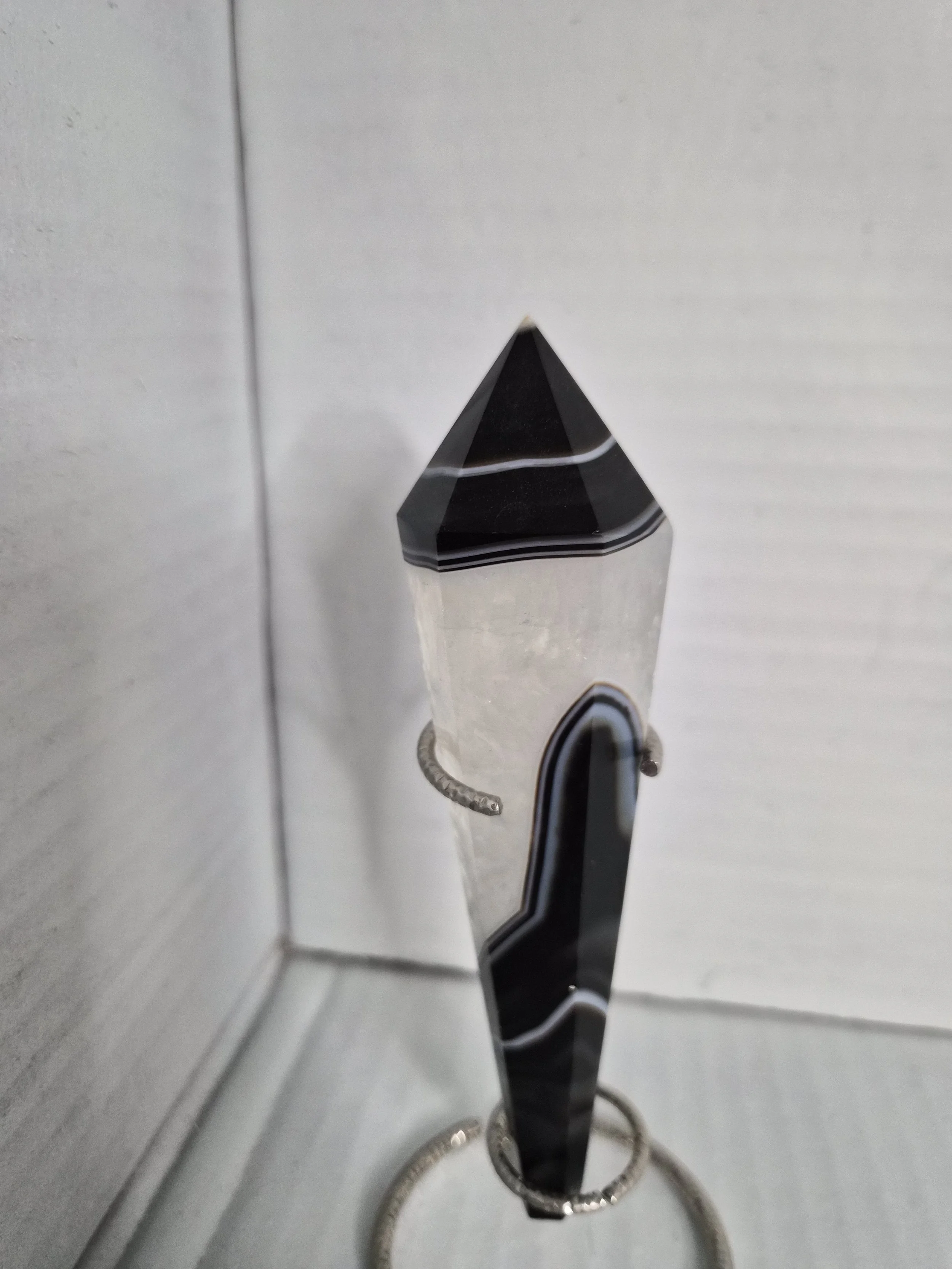 Black Banded Agate Wand with stand