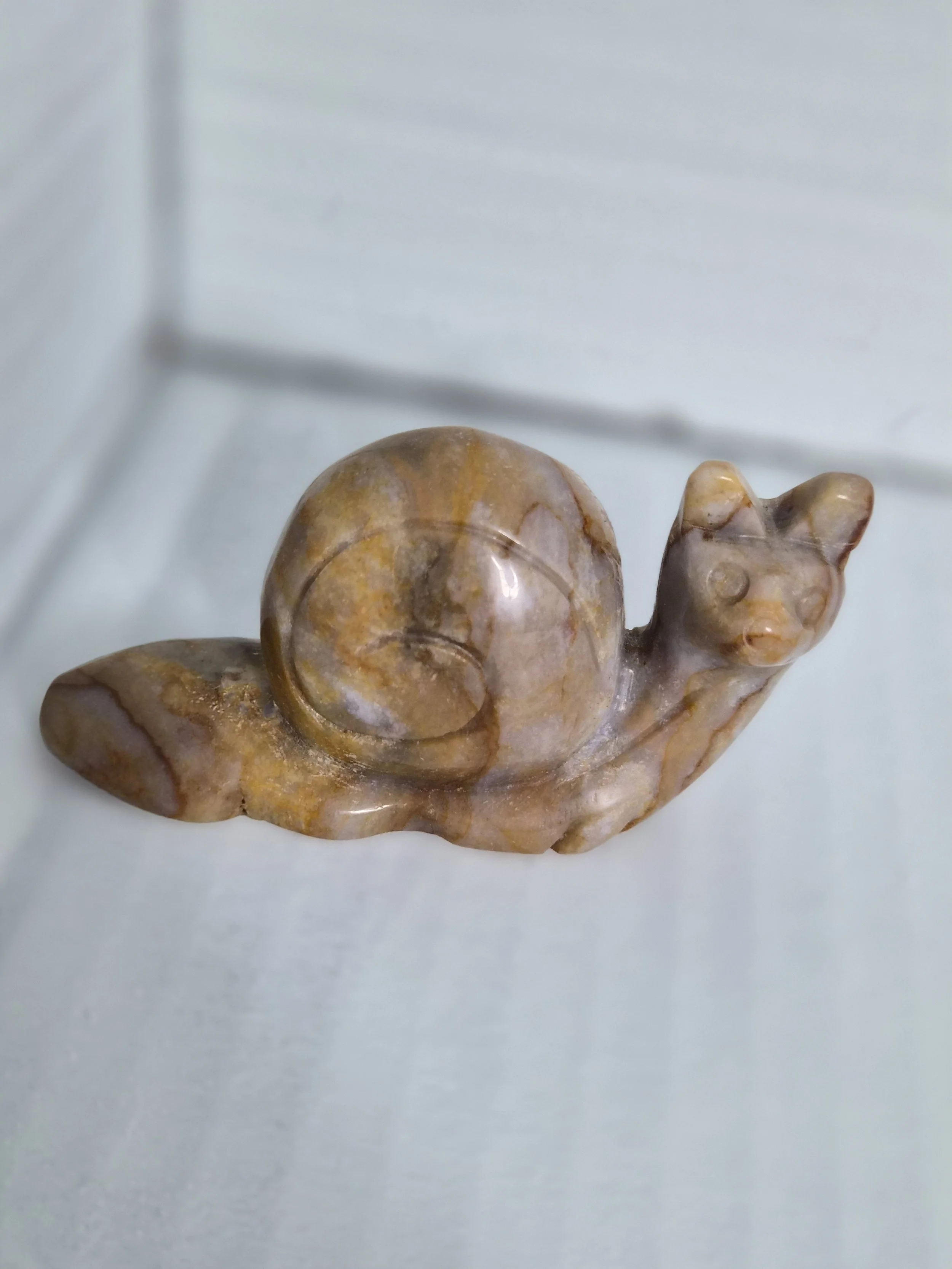 Ocean Jasper Snail Carving
