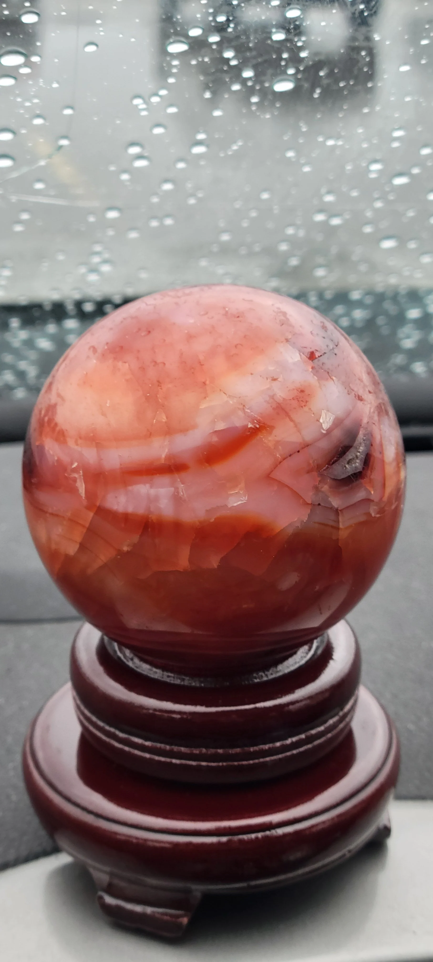 Banded Carnelian Agate Sphere
