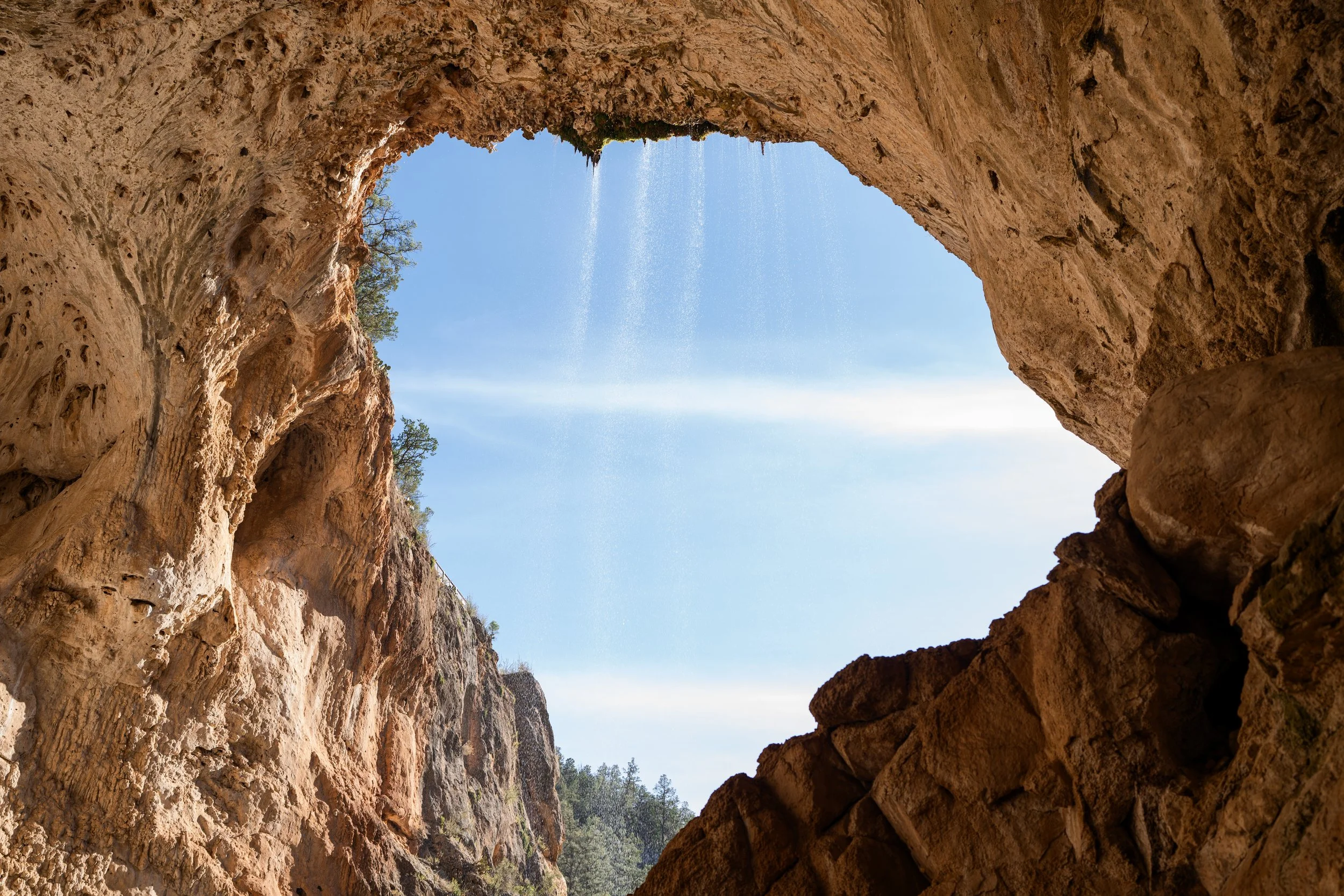 Looking out from under the Tonto Natural Bridge