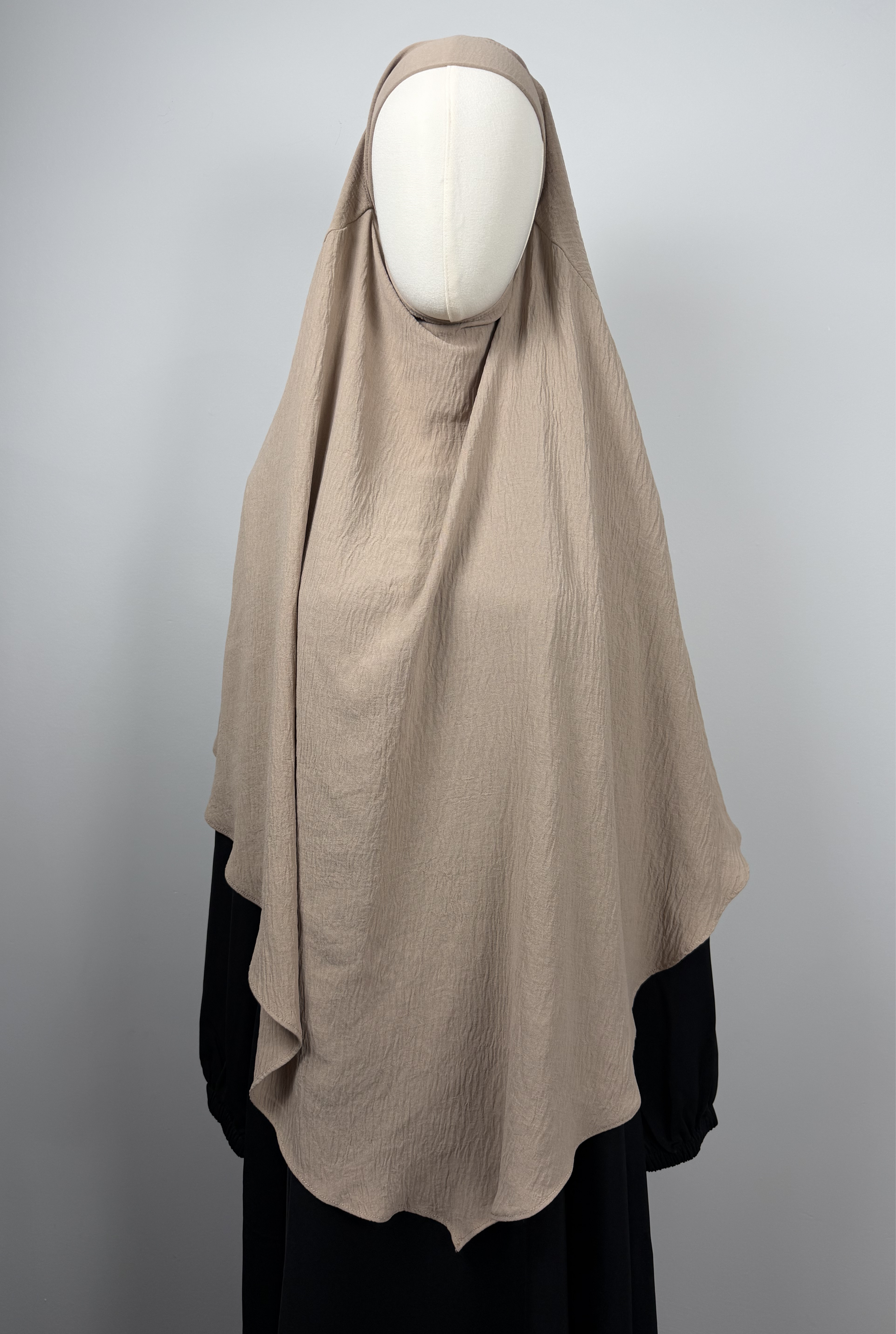 Nida Crepe Light Cinnamon Khimar-front view.png