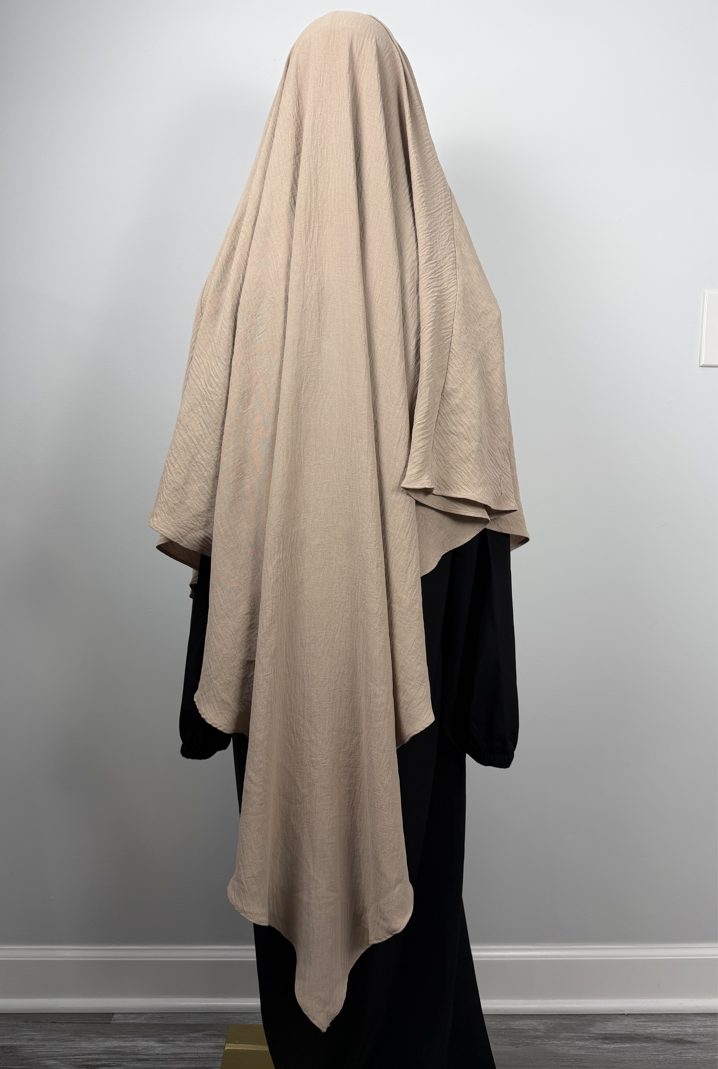 Nida Crepe Light Cinnamon Khimar Back view.png