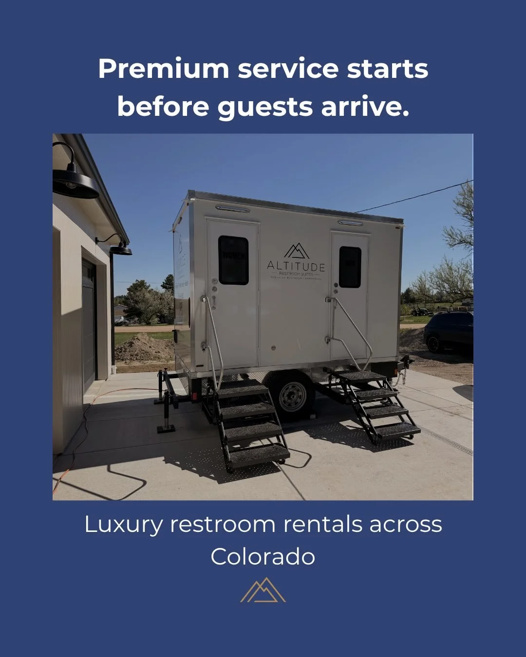 Luxury service starts before guests arrive.

At Altitude Restroom Suites, premium means more than delivering a beautiful restroom trailer.

It means proactive communication, on-time arrival, fast professional setup, and a seamless experience your gue