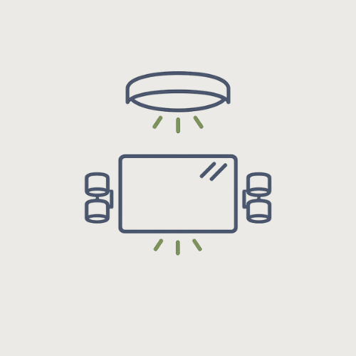 Interior lighting inside a luxury restroom trailer