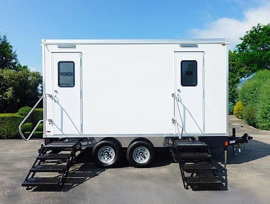 5 station luxury restroom trailer rental for weddings festivals and corporate events in Denver Colorado