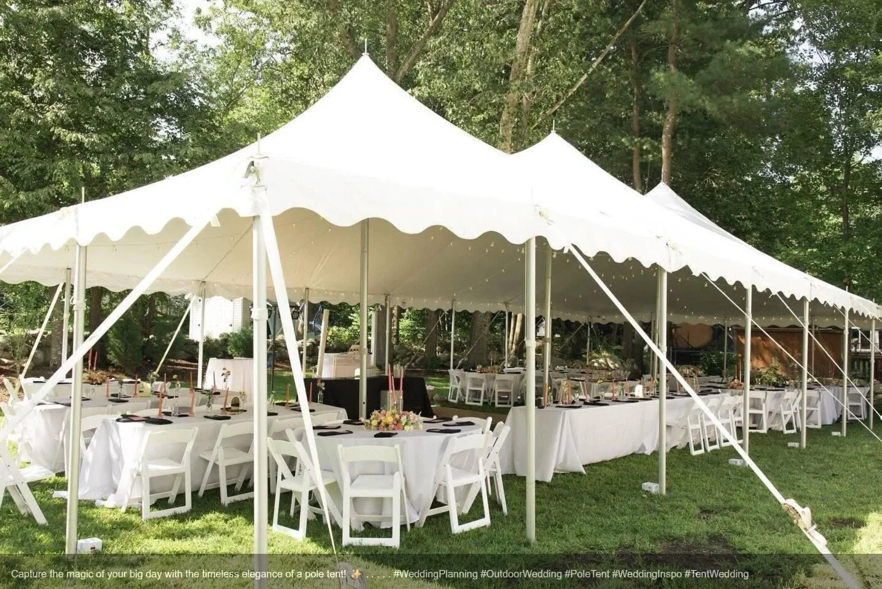 Luxury wedding tent reception setup in Colorado by Sunny Party Rentals with tables chairs and elegant outdoor event design