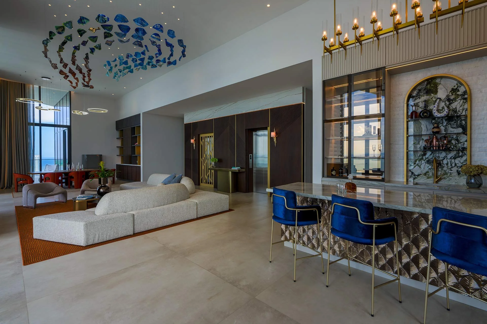 Bar meson Quarzita Snow White_Nicho White Beauty-split face Marmol Blanco Zeuz _Piso Gramarston Arizona Sand-2-Gramar.jpg