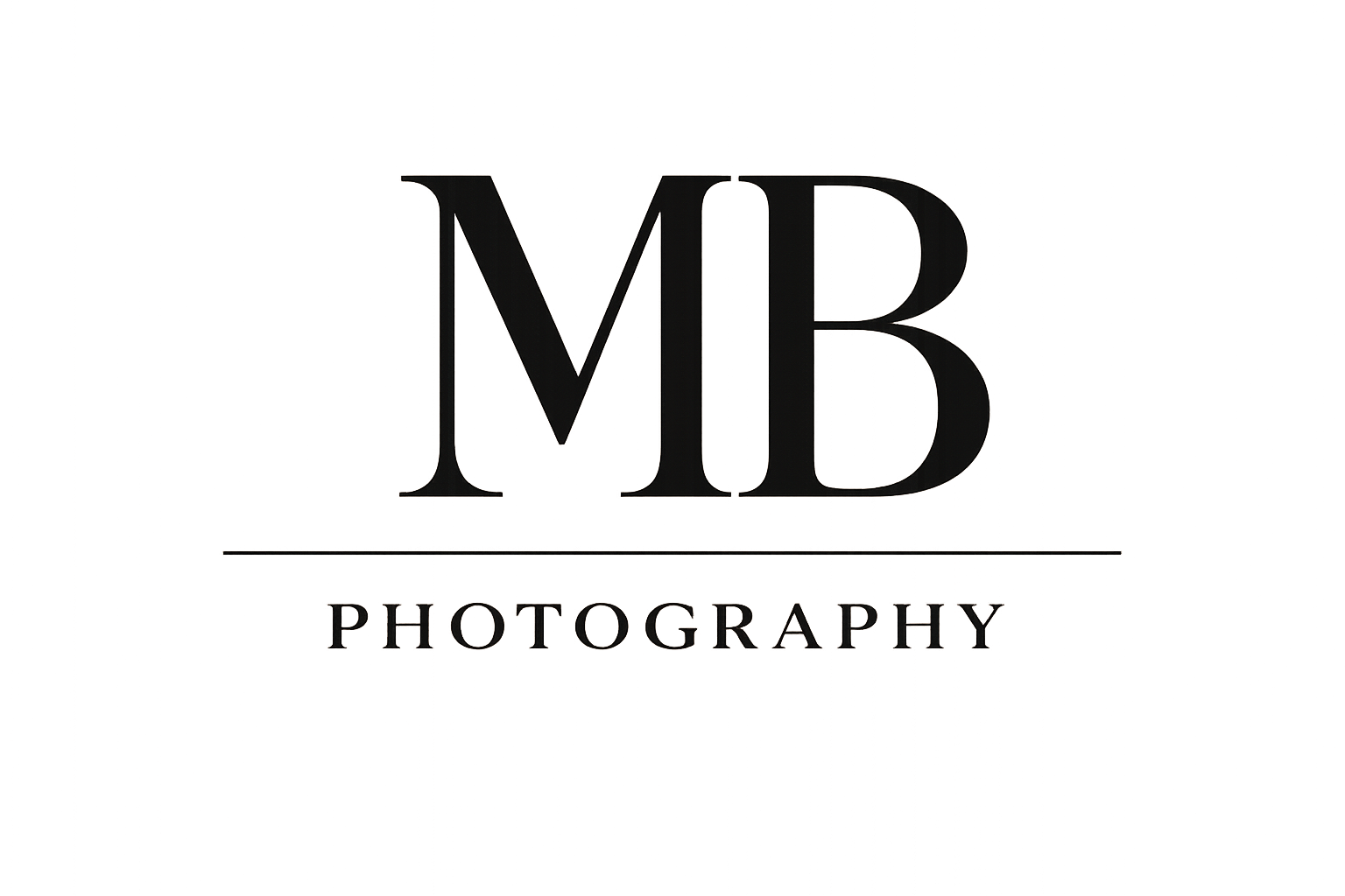 Black logo with the initials 'MB' and the word 'Photography' underneath.