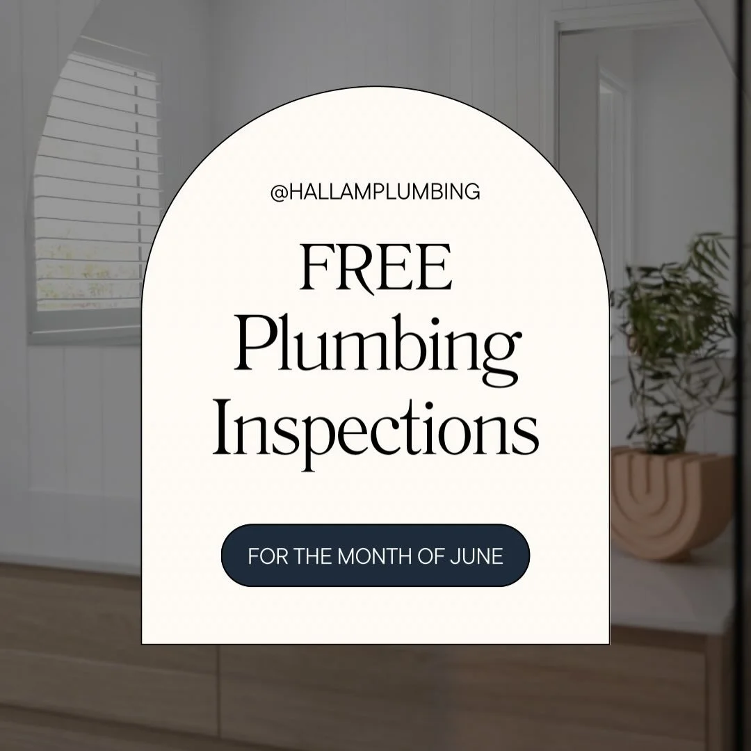 Hallam Plumbing is offering FREE Plumbing Inspections for the month of June. 

Let us help identify potential issues before they become costly repairs.

&bull; Check for leaks
&bull; Inspect taps, toilets and fixtures
&bull; Assess hot water system
&