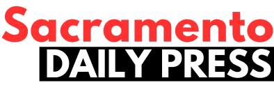 Sacramento Daily Press logo with red, black, and green colors.