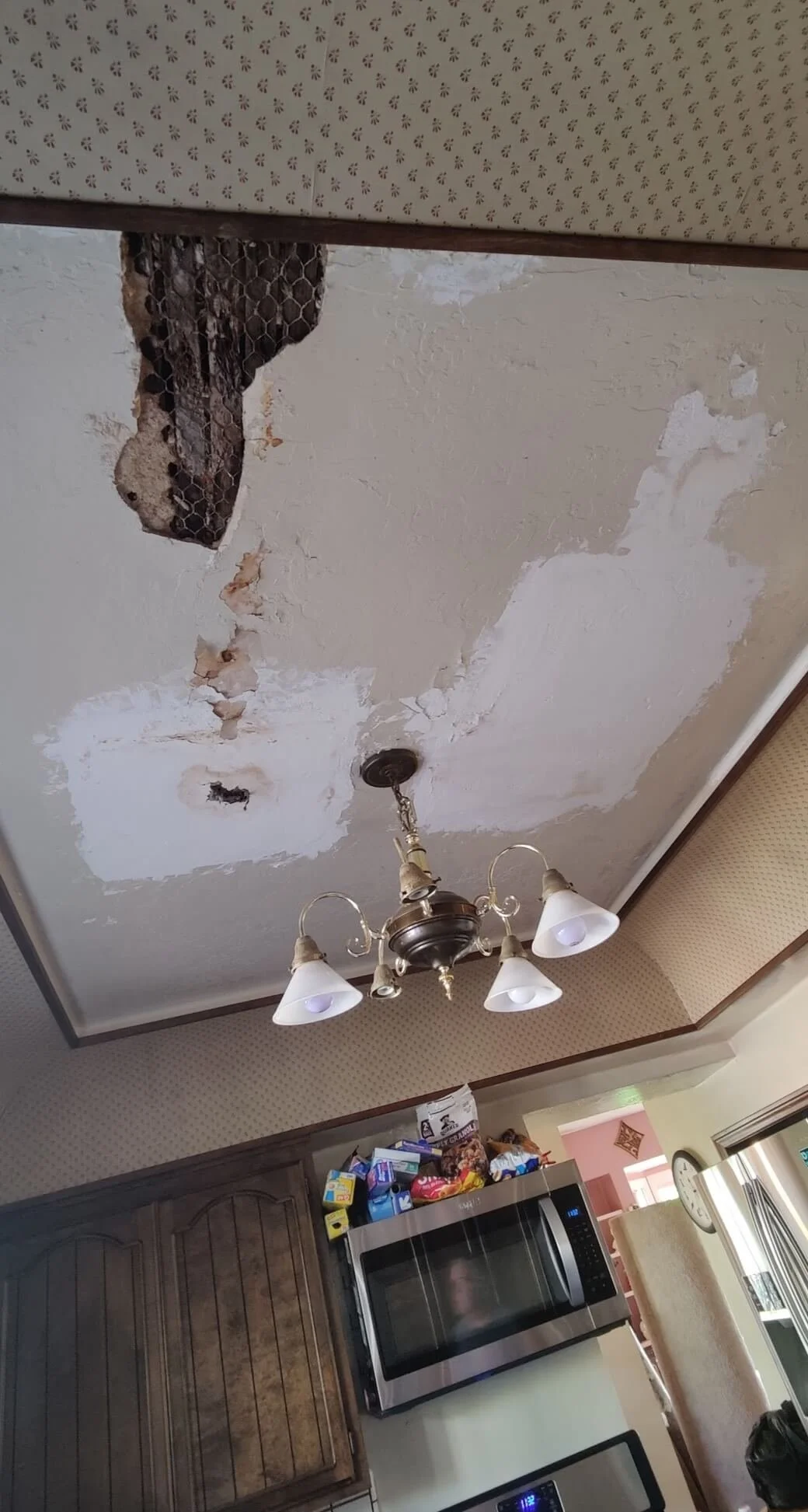 Insurance claim interior water ceiling water damage