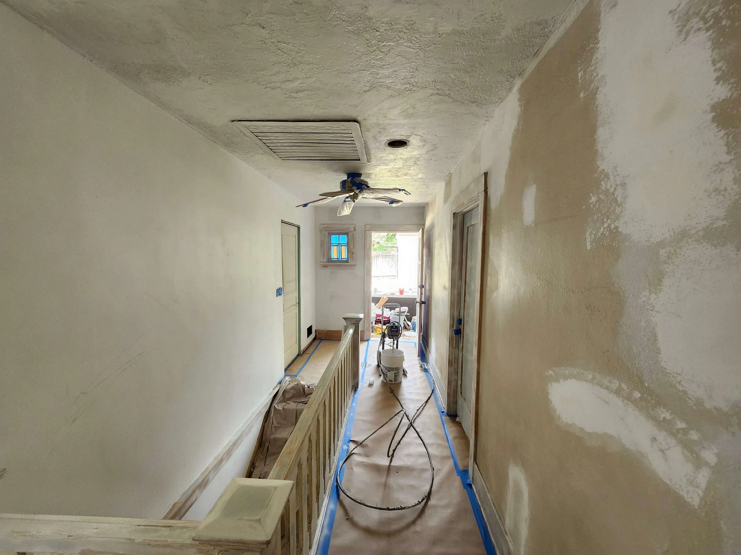 Water damage. Custom trim and molding to match historic home.