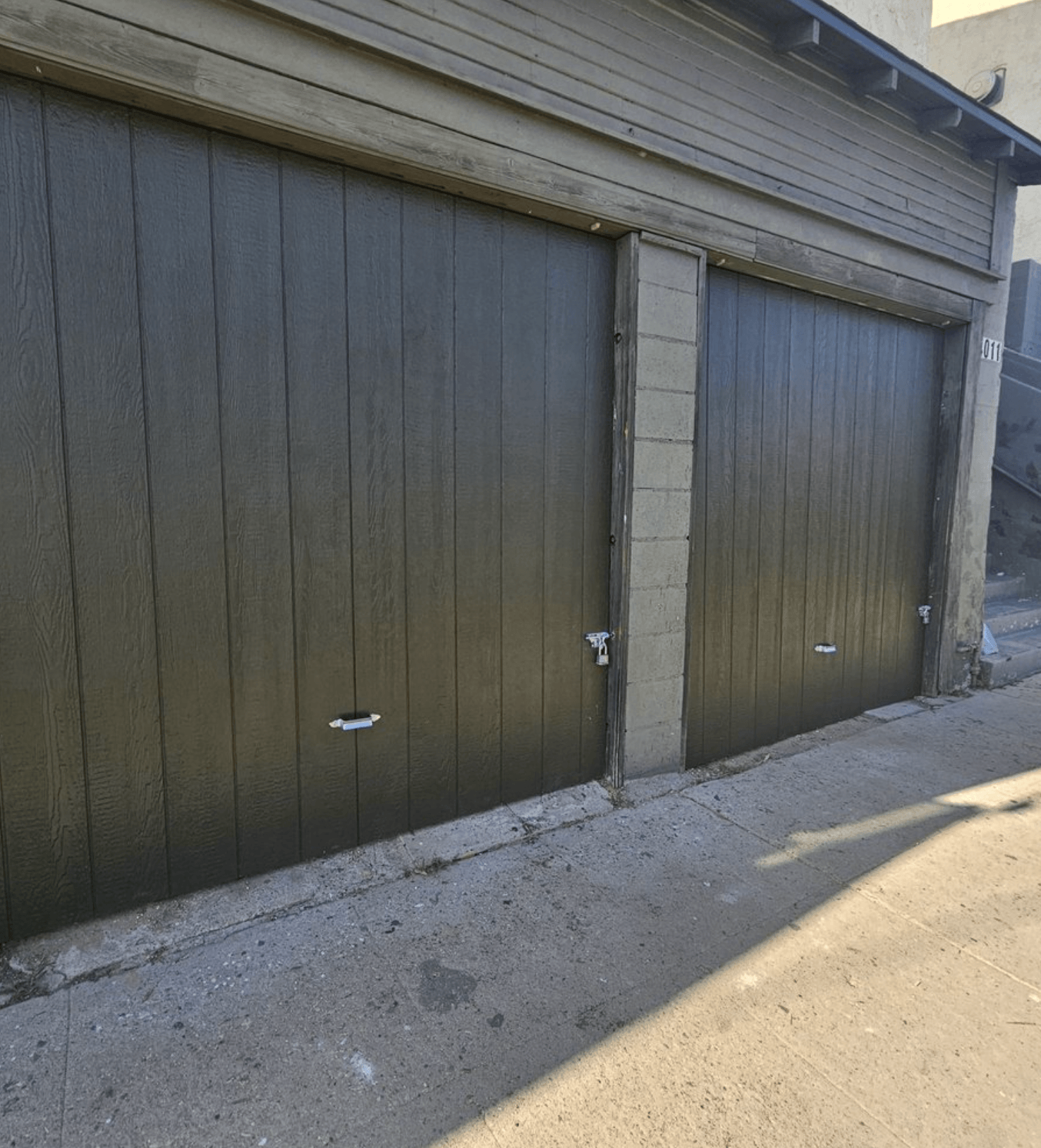 Exterior painted solid wood garage custom doors
