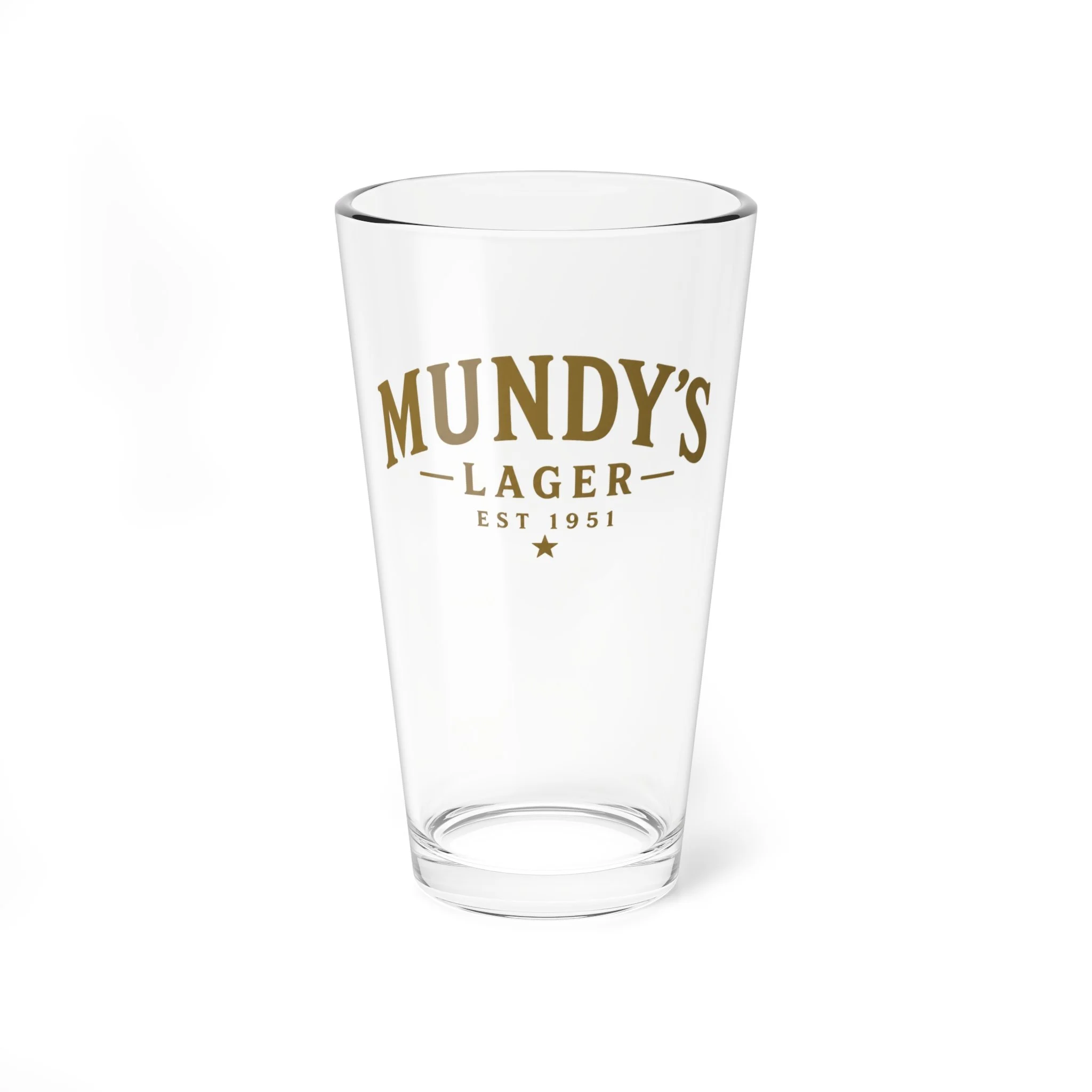 Mundy's Lager Pint Glass