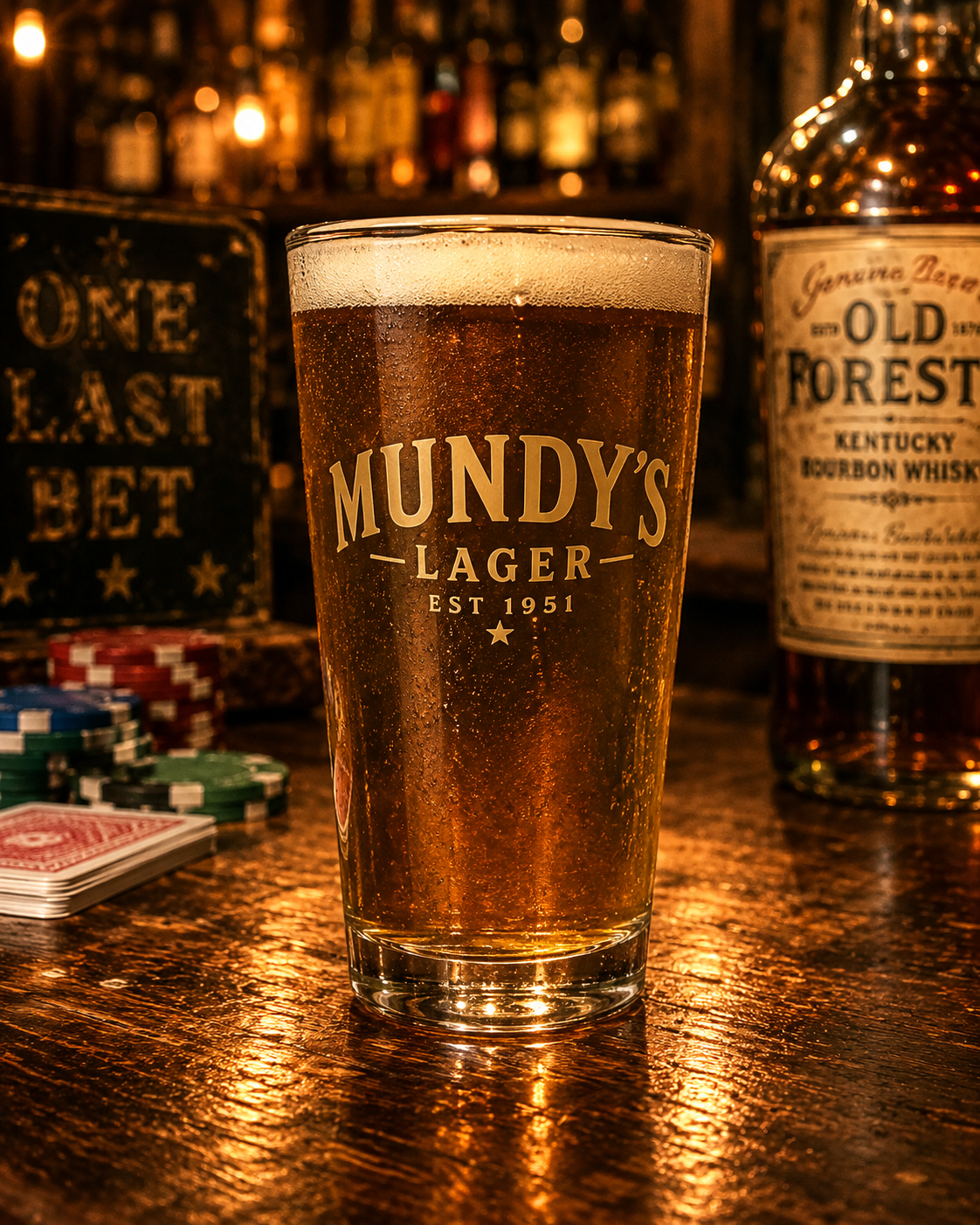 Mundy's Lager Pint Glass