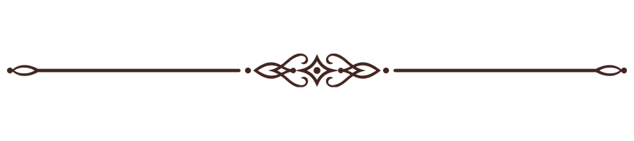 Elegant decorative horizontal line with intricate center design and small ornaments at both ends.