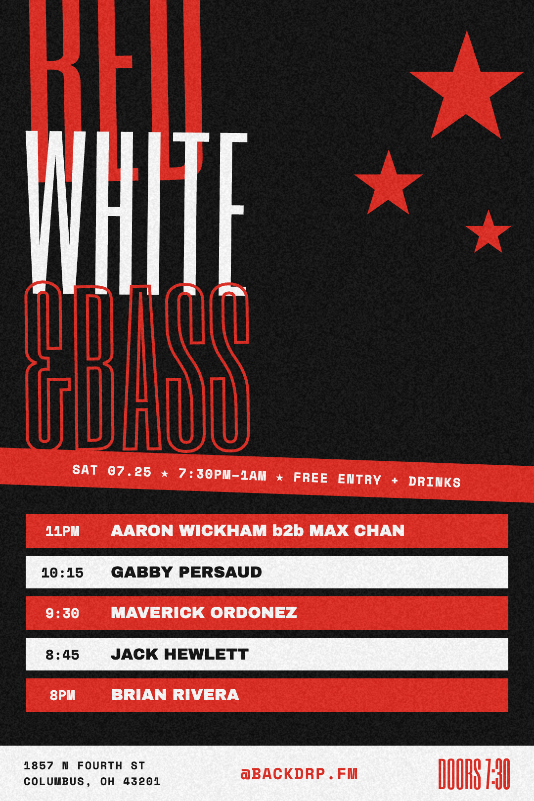 RED WHITE AND BASS