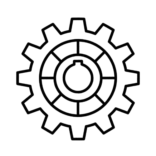 Outline of a gear or mechanical part with multiple teeth and inner sections.