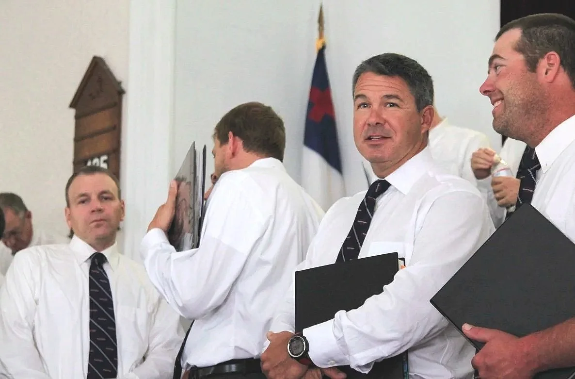 The Mastersingers USA get ready to go on stage.