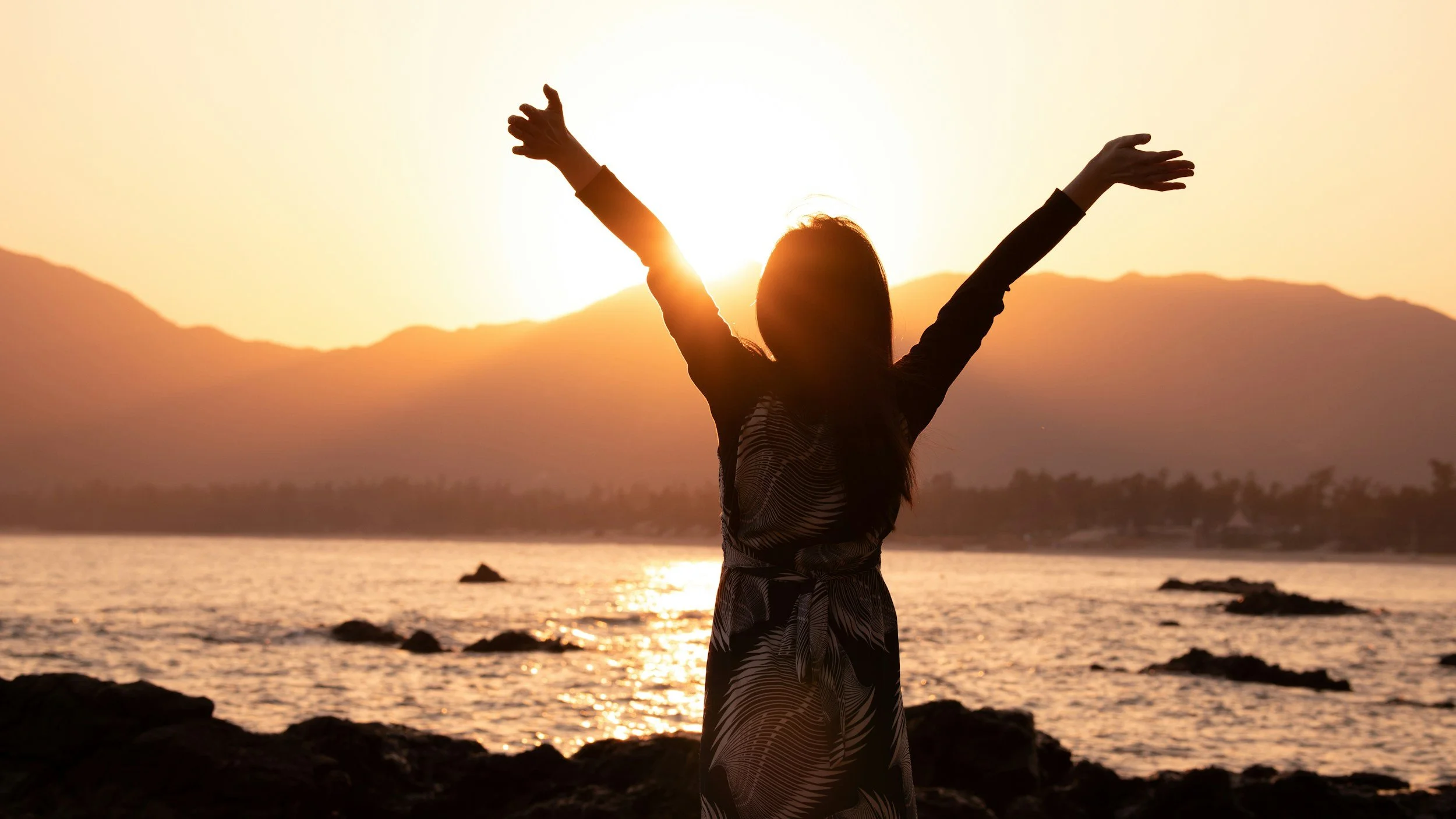 Woman celebrating life transitions and change