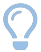 A light bulb icon with a green interior and a blue outline.