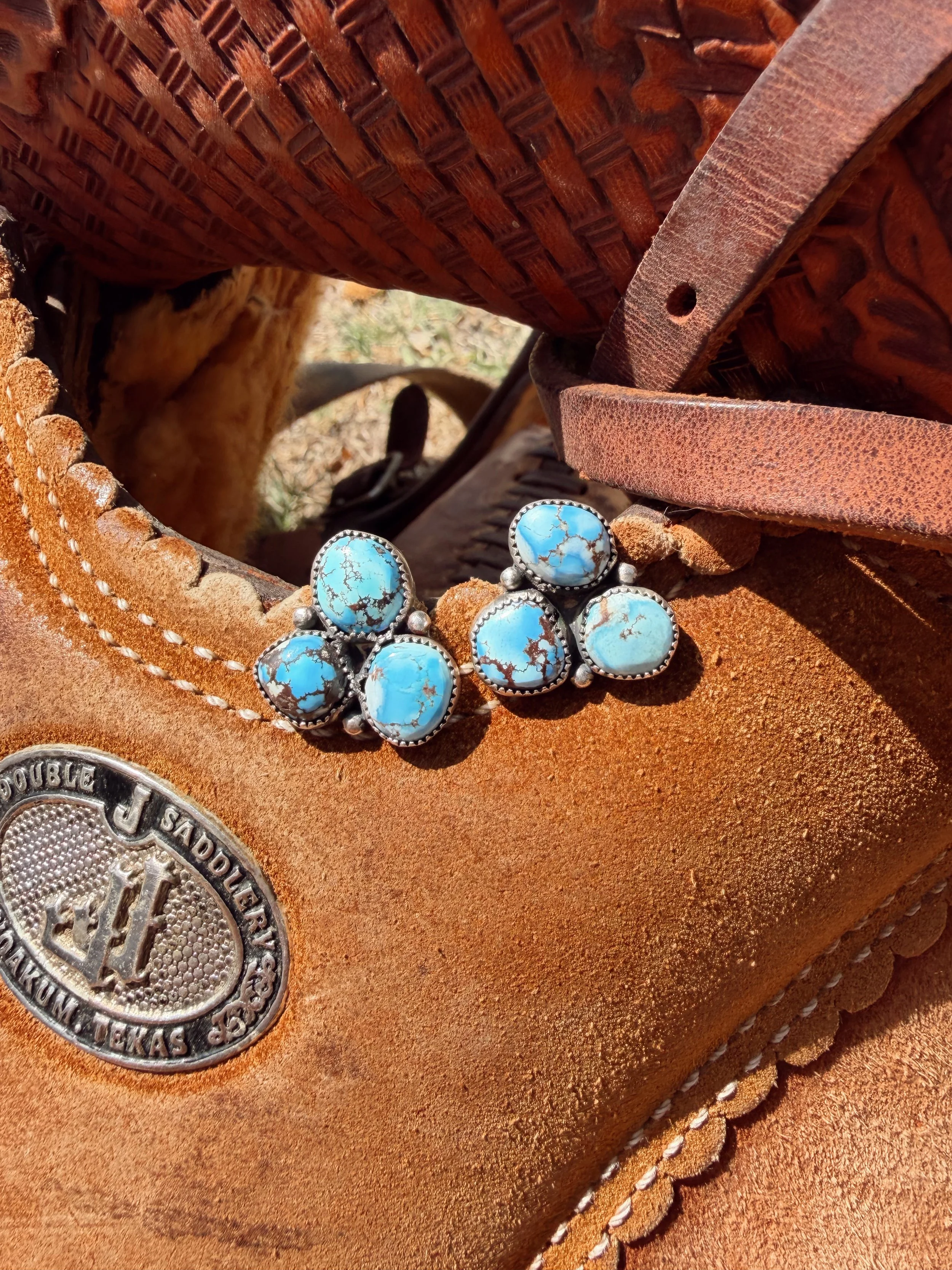 Golden Hill cluster earrings