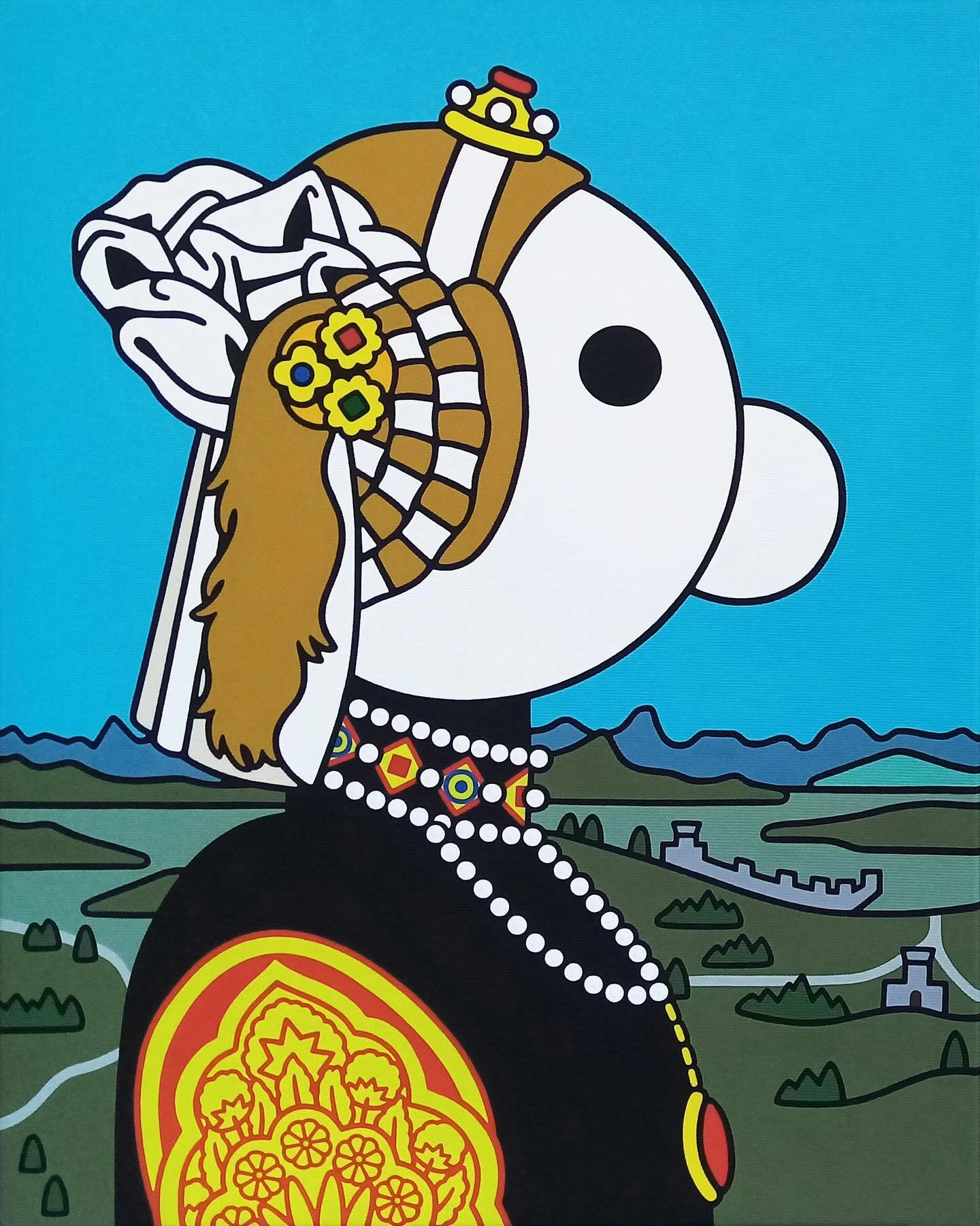 Fabrizio Berti | Battista Sforza (Piero della Francesca). Cm 50 x 40, acrylic on canvas, 2023. Private Collection.