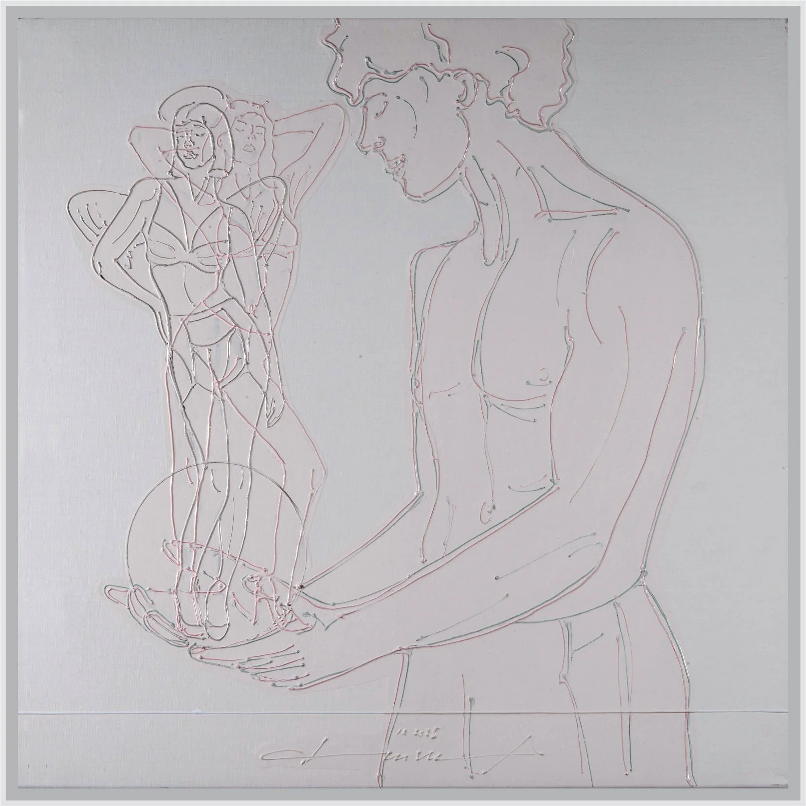 „love fairy“, Acryl und Lack auf Leinwand,  2025, 80/80 cm