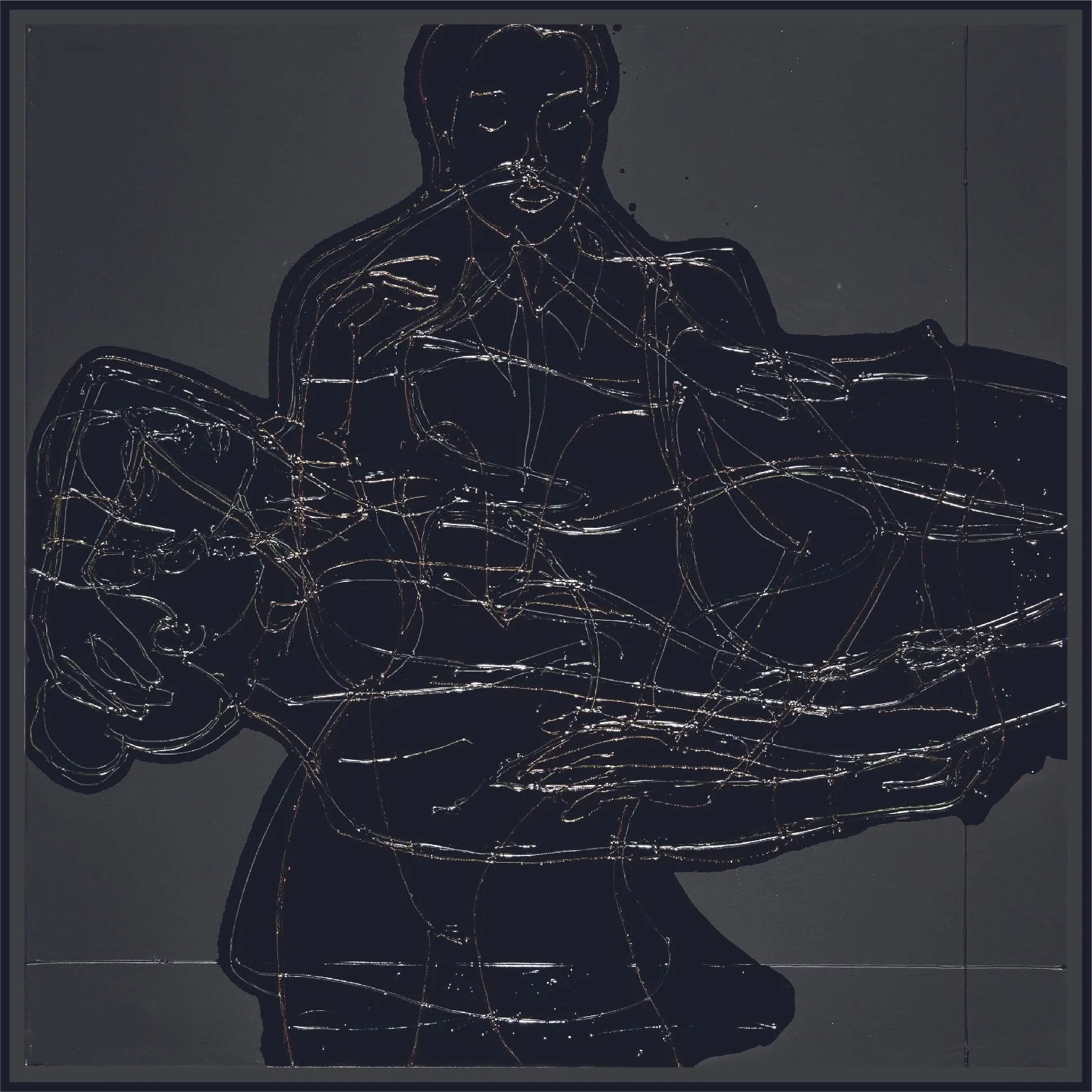 „rotating girls in black “
Acryl und Lack auf Leinwand, 2025, 80/80 cm