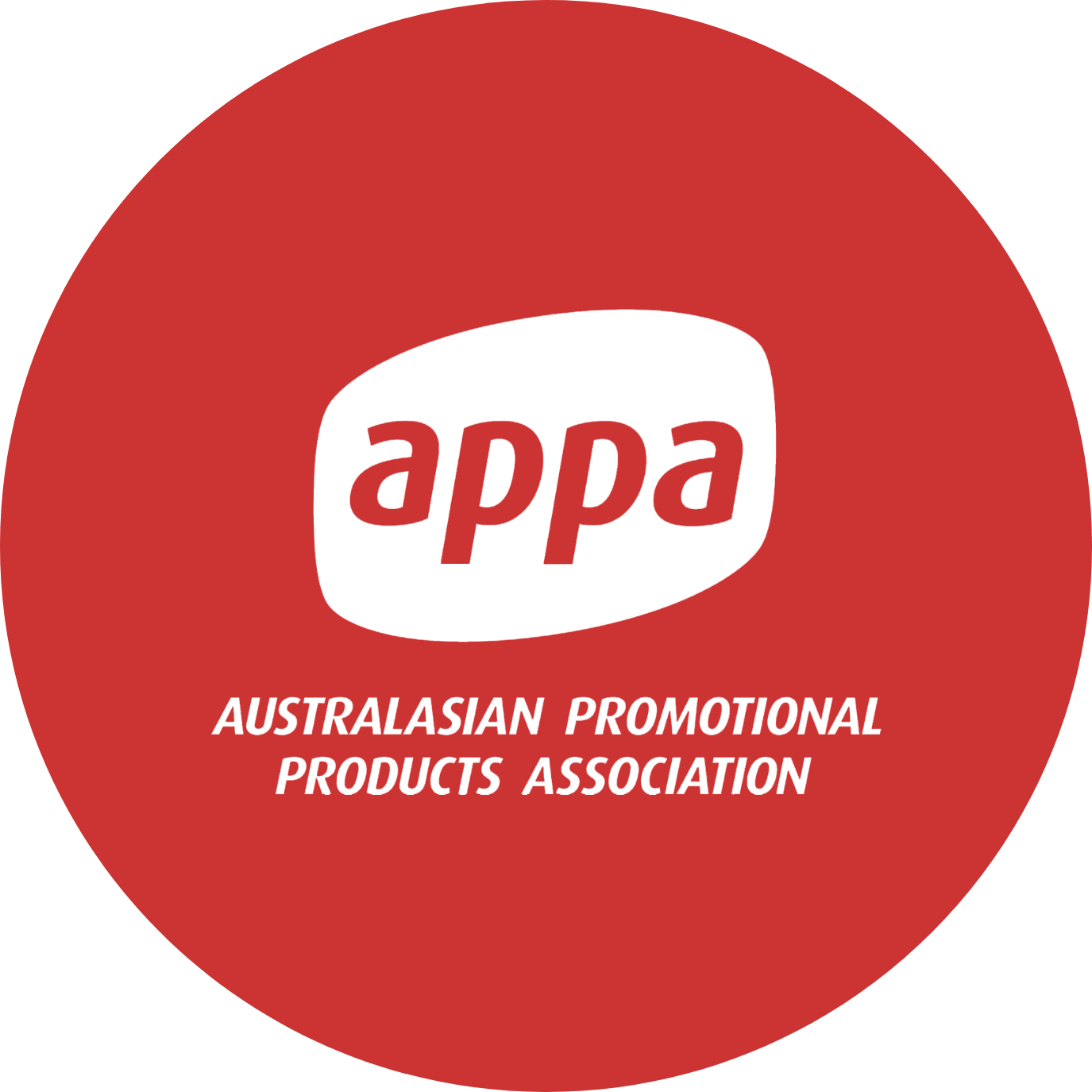Red circular logo of the Australasian Promotional Products Association with a white speech bubble containing the word "appa" in red text and the organization's name written below in white.