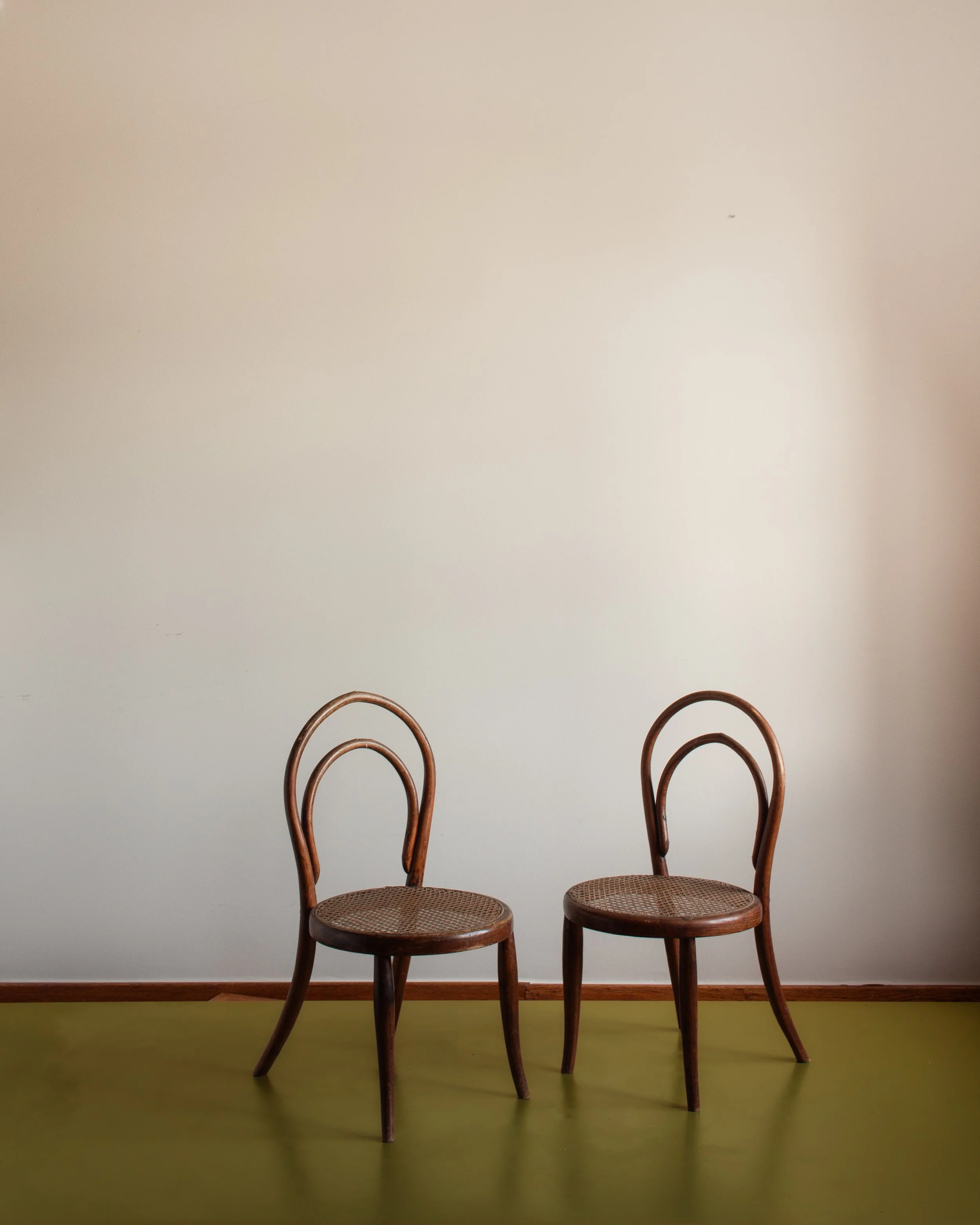 A pair of Vienna children's model thonet chairs