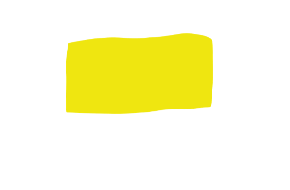 A yellow rectangular shape with rounded edges on a white background.