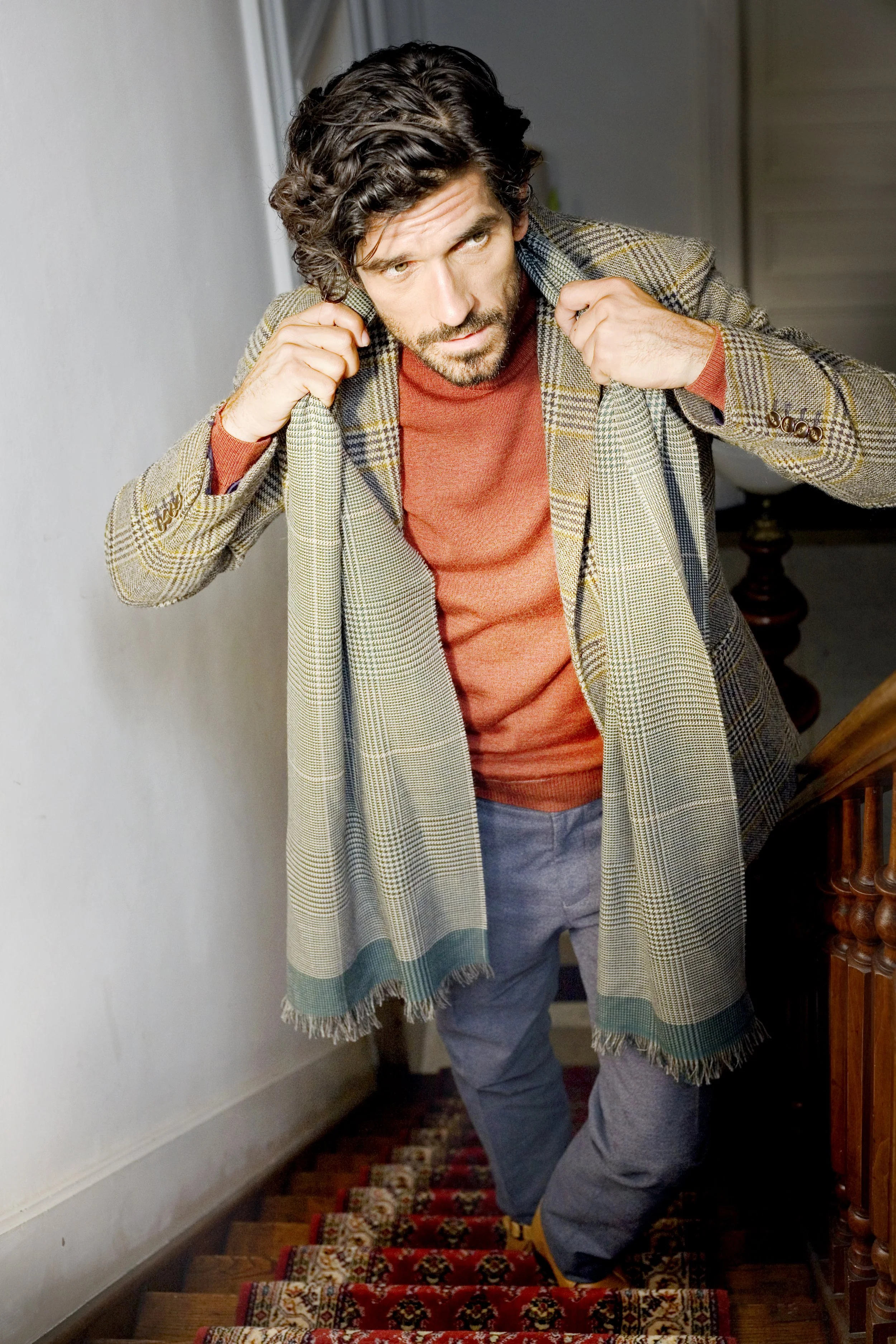 brand image from hansdsome man showing a jacket for fashion brand oliver strelli shot by atelier soufflé