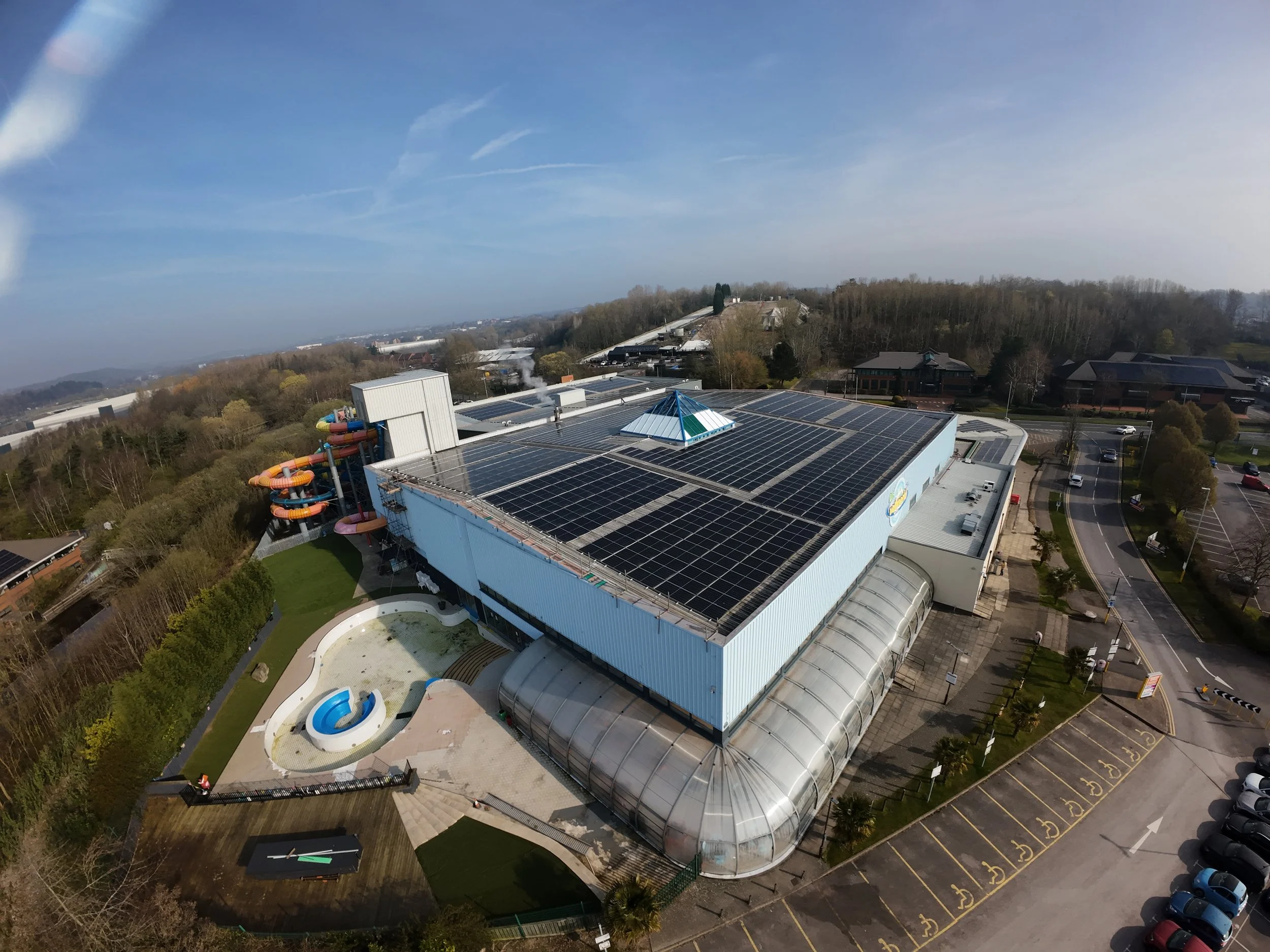 Aerial drone photography and video of WaterWorld at Festival Park, Stoke‑on‑Trent by a professional CAA approved drone pilot