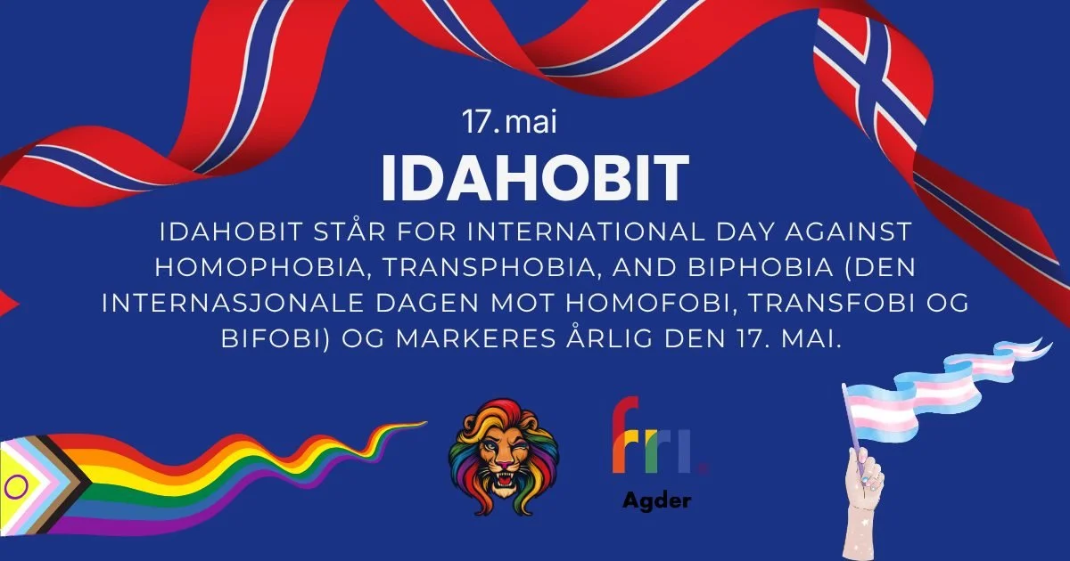 Visste du at 17. mai ogs&aring; er den internasjonale dagen mot homofobi, transfobi og bifobi? G&aring; med Barrikaden, Skeive S&oslash;rlandsdager og FRI Agder i borgertoget, og feir b&aring;de Norge og v&aring;re rettigheter sammen med oss. Hipp hi