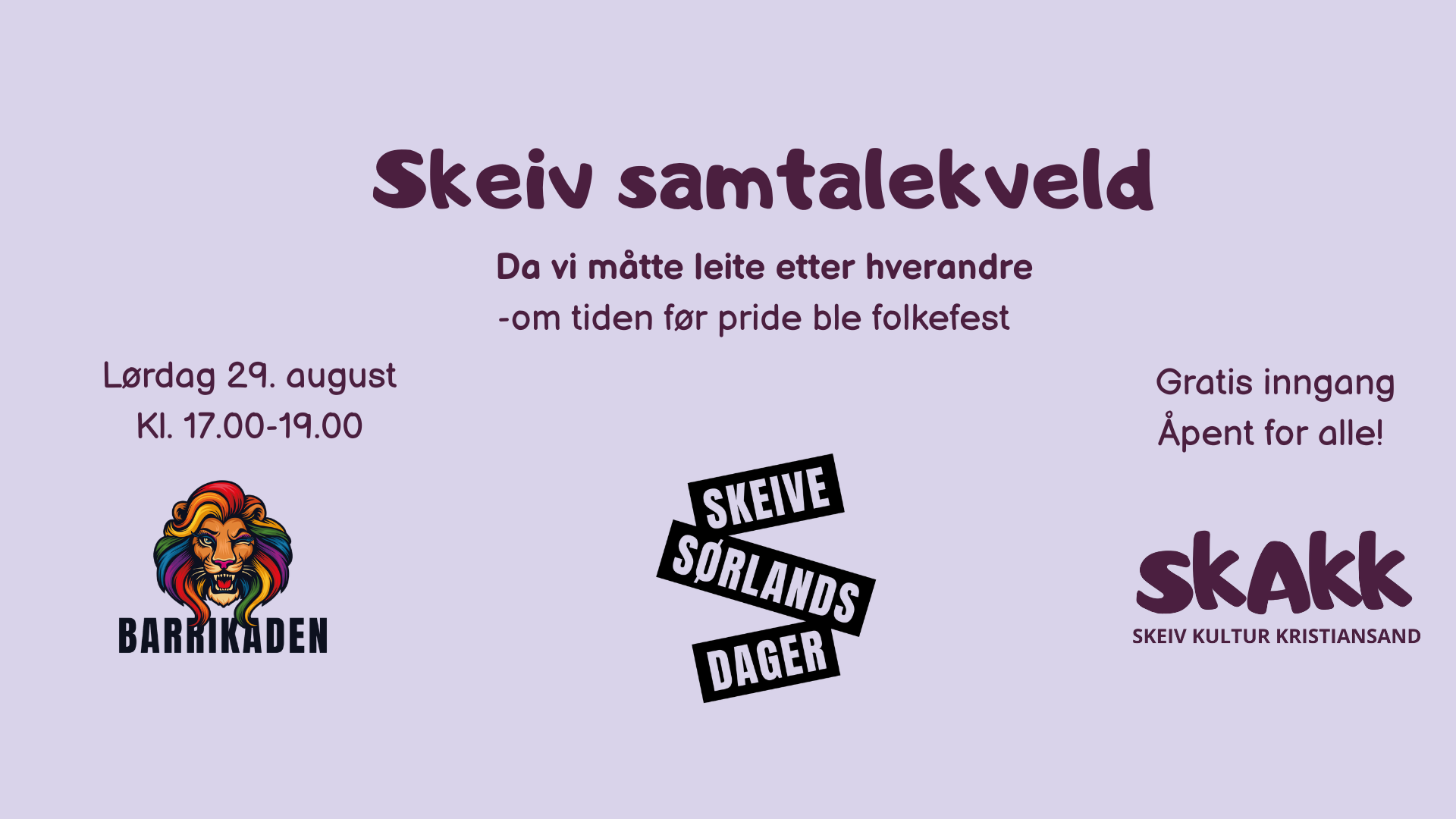 Skeiv Samtalekveld - Da vi måtte leite etter hverandre