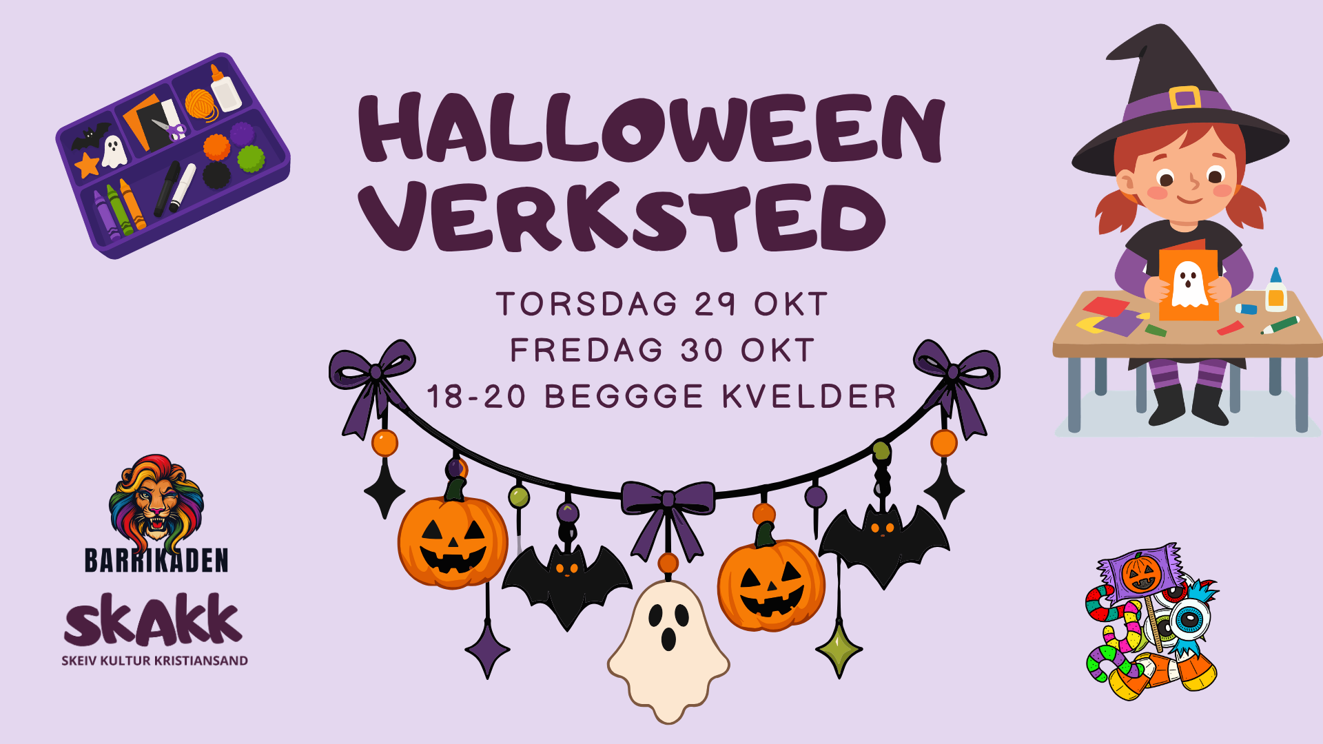 Halloween verksted dag 1