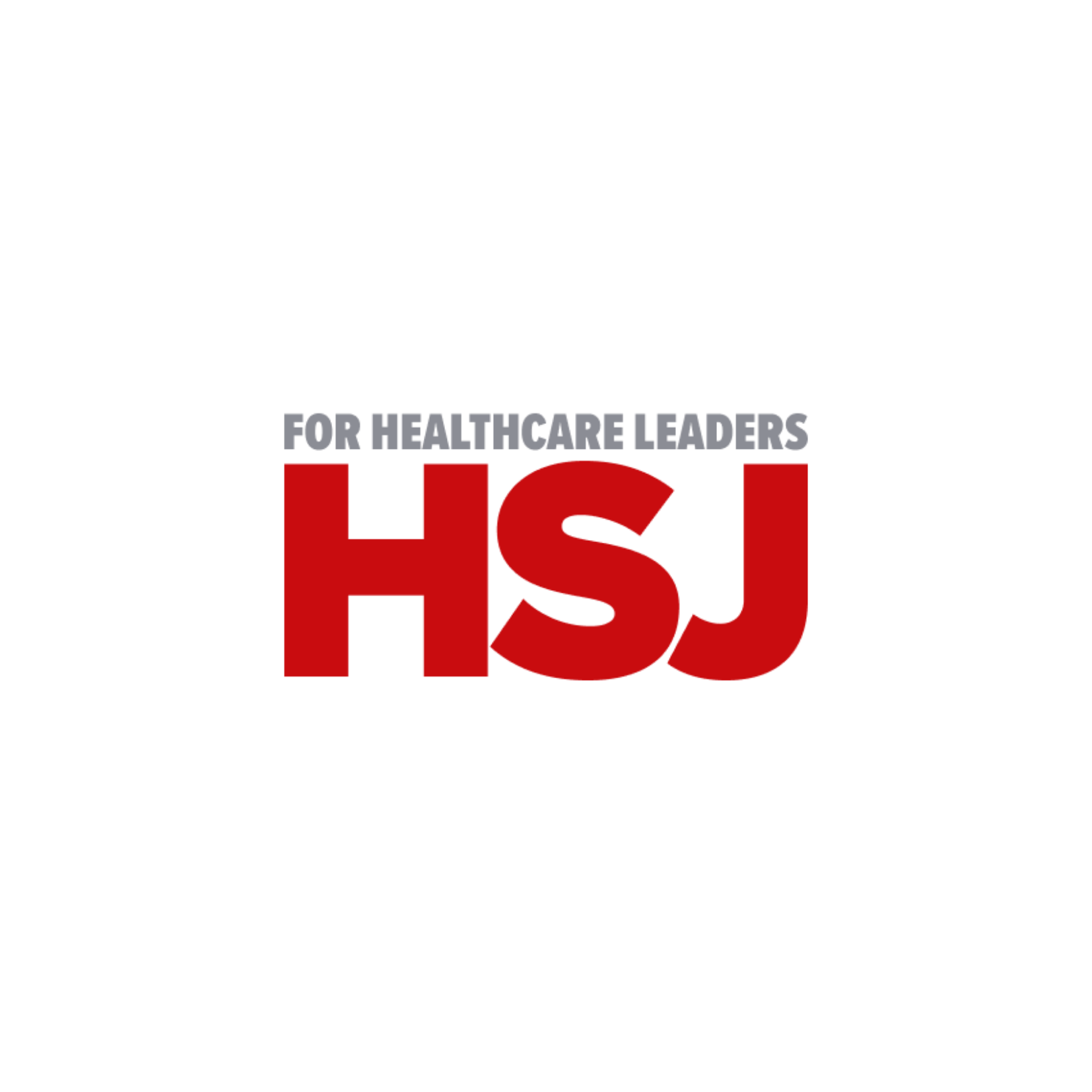 Logo with text 'For Healthcare Leaders' and bold red letters 'HSJ'.