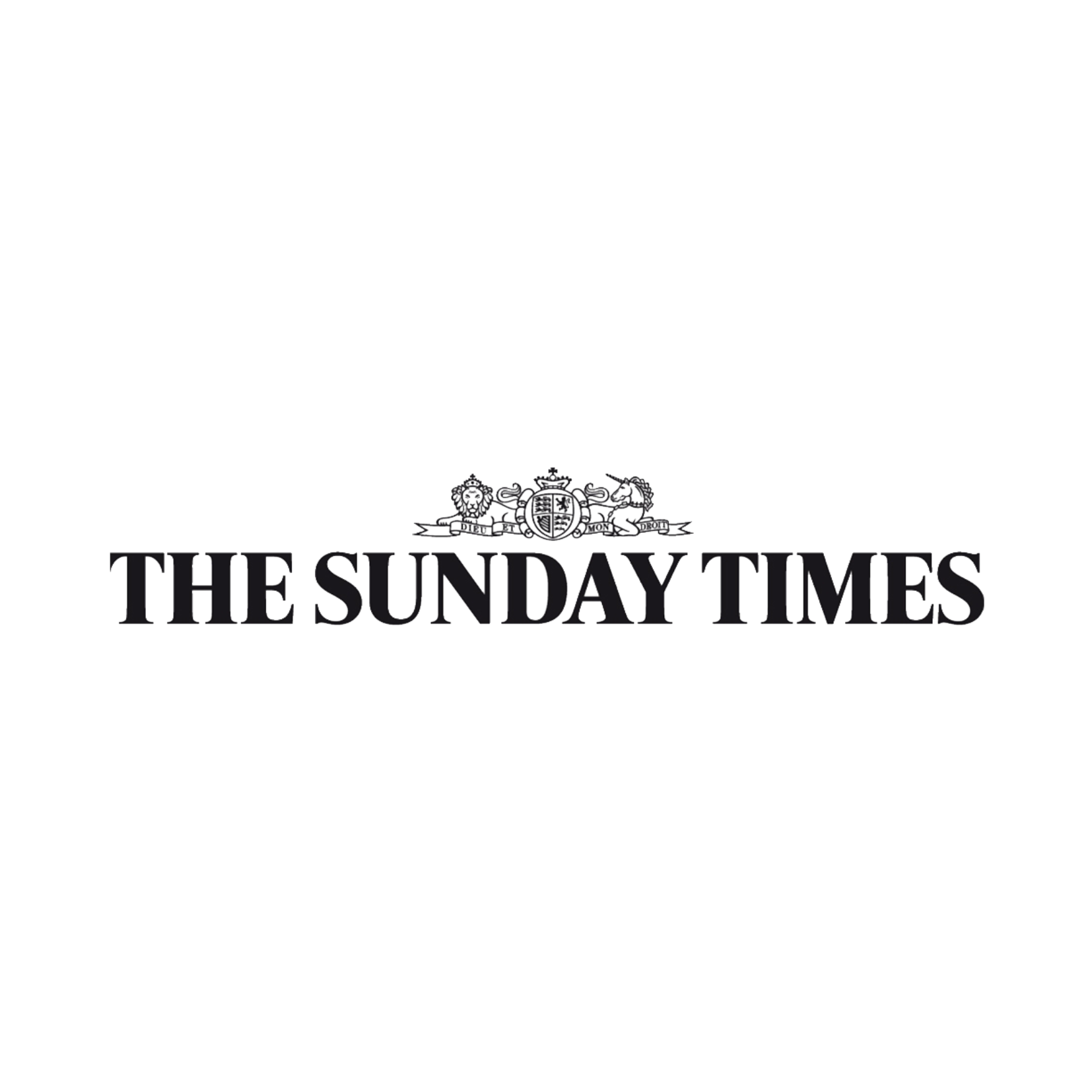 The logo of The Sunday Times newspaper, featuring a coat of arms and black uppercase text.