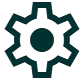 A gear icon symbolizing settings or engineering