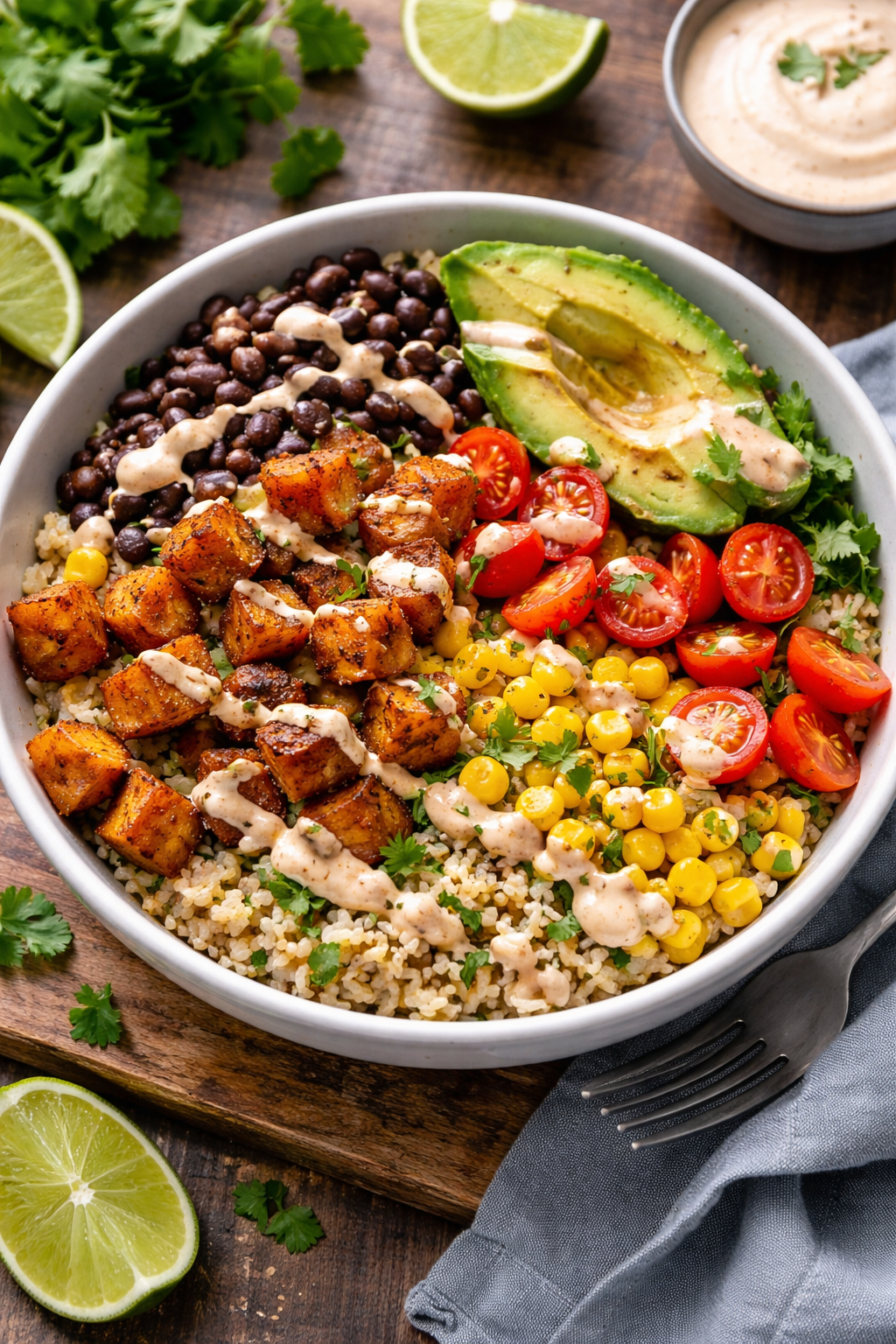 Smokey Sweet Potato &amp; Black Bean Burrito Bowl 