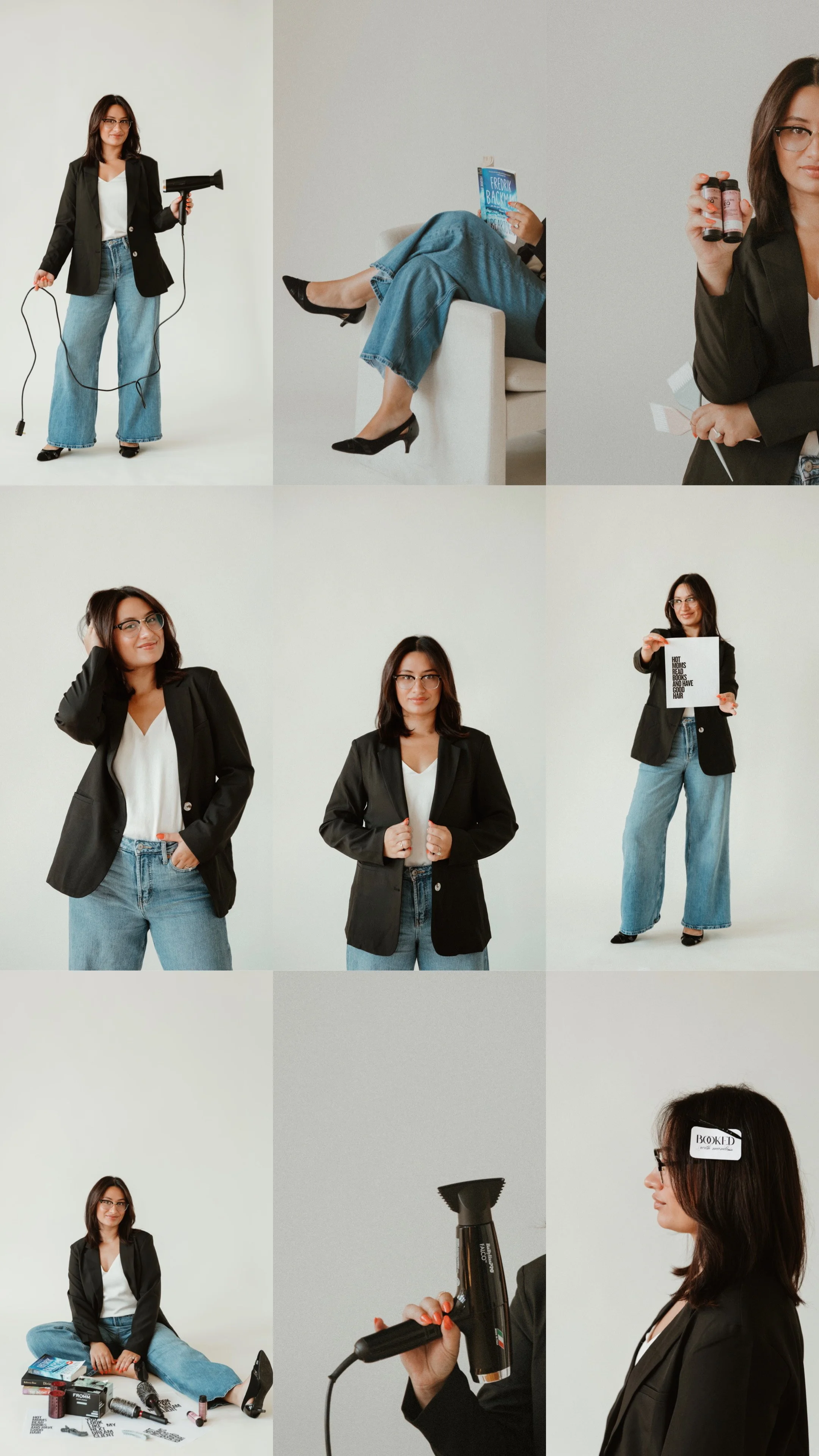 HAIRDRESSER STYLIST BRANDING PHOTOSHOOT IN STUDIO IN WEST HARTFORD CONNECTICUT